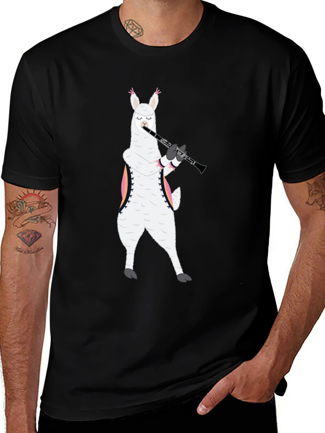 Variant 12 of Llama Clarinet Player T-Shirt