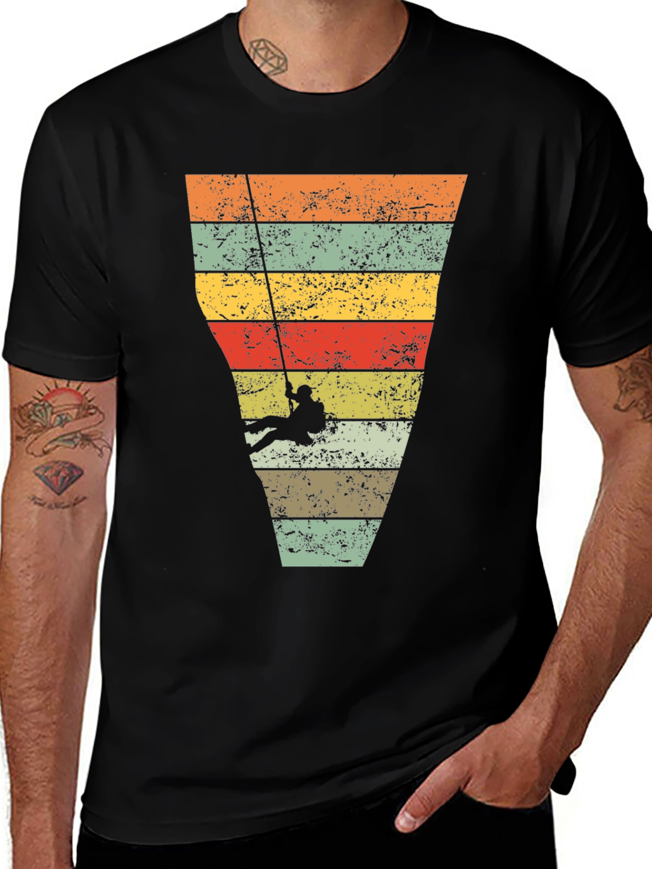 Variant 26 of Retro Rock Climbing T-Shirt Vintage Style Tee