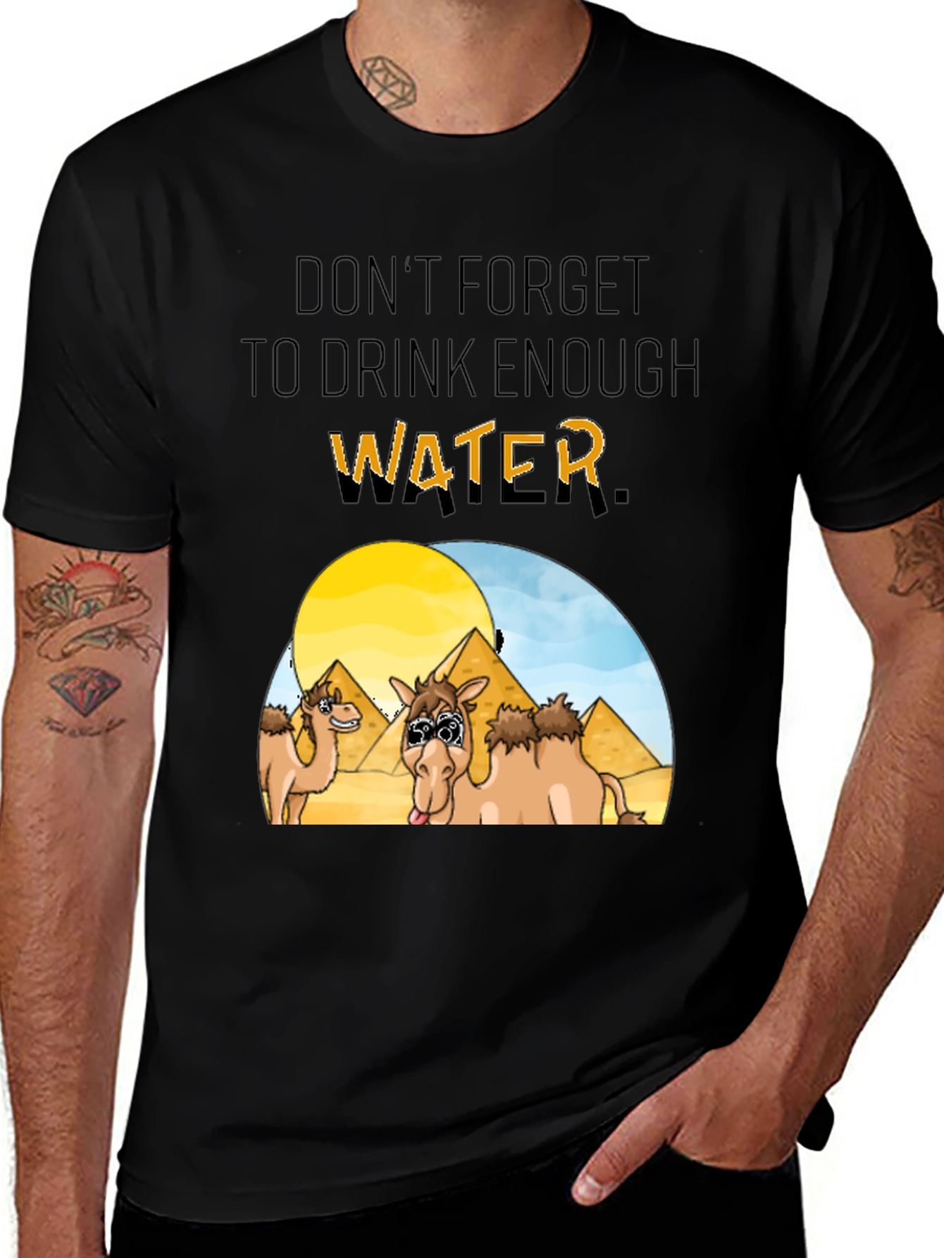 Variant 27 of Funny Camel T-Shirt - Hydration Reminder