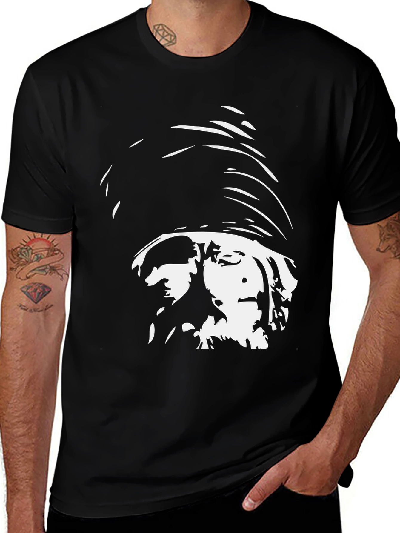 Variant 18 of Unique Graphic Print Black T-Shirt