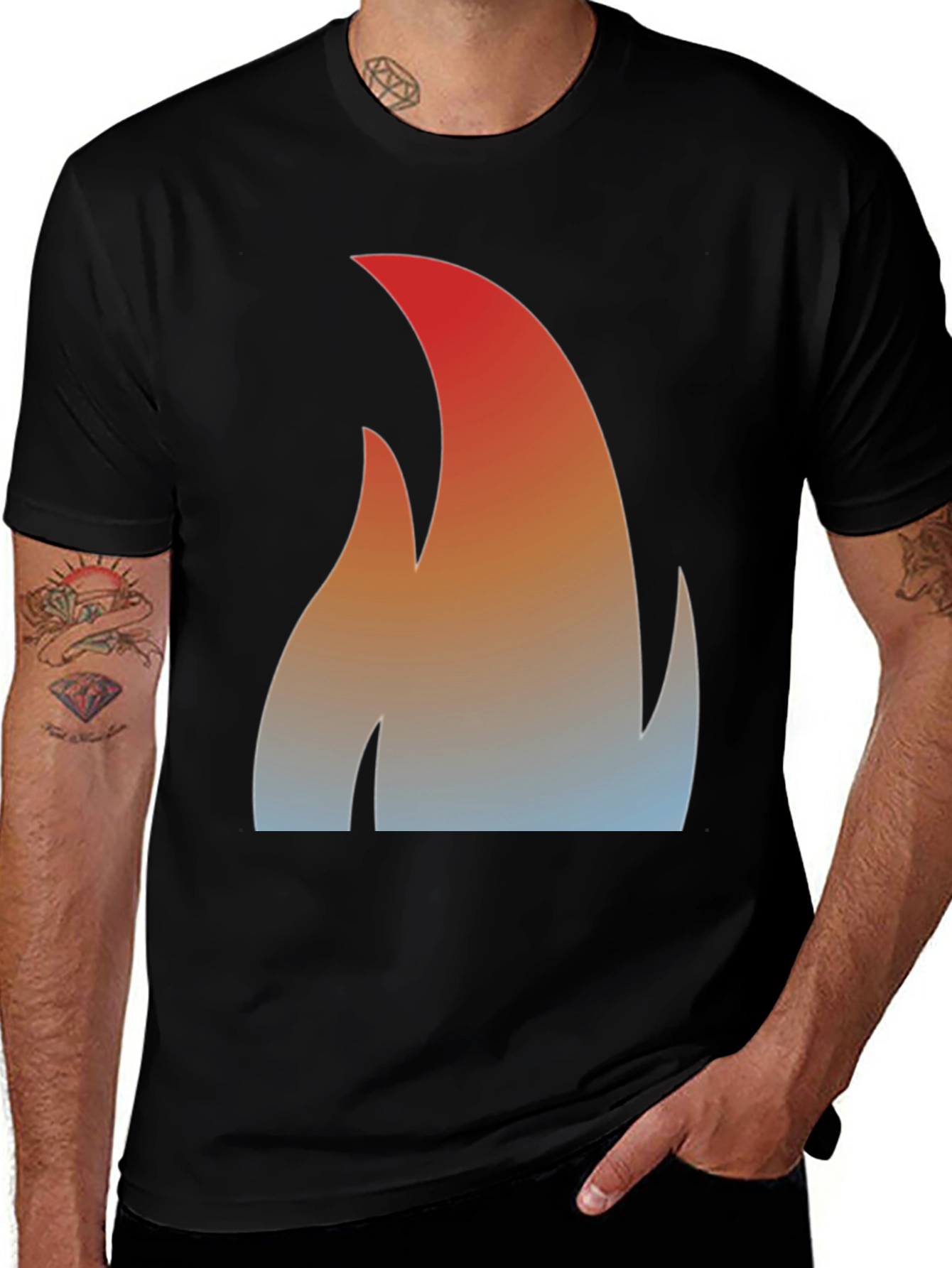 Variant 20 of Flame Gradient Graphic Tee - Black