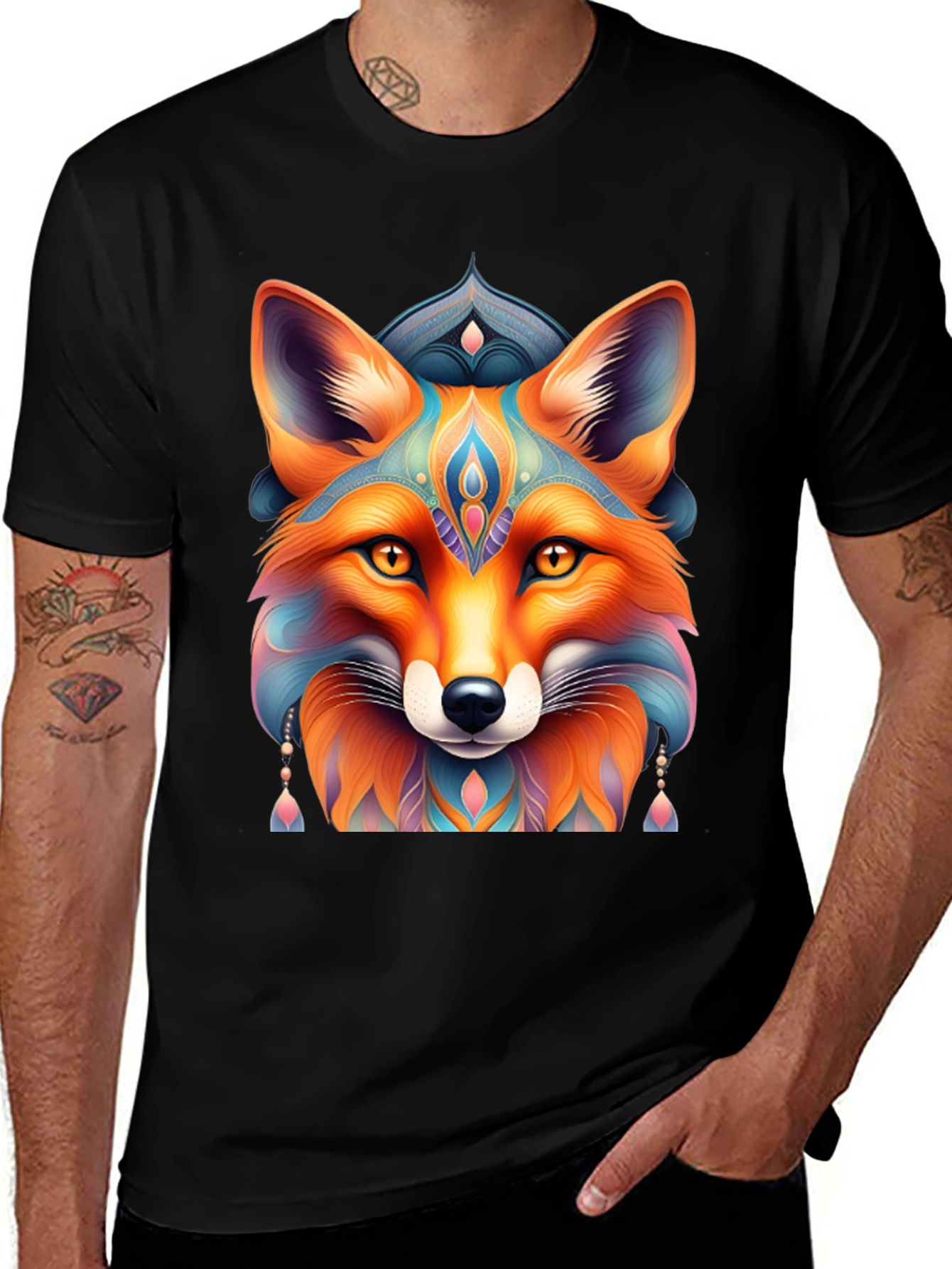 Variant 10 of Fox Graphic Tee - Unique Colorful Animal Design