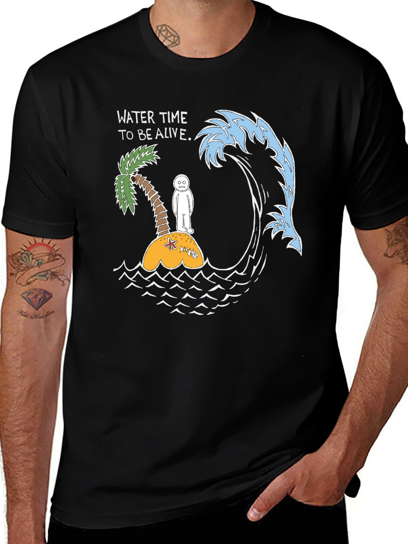 Water Time To Be Alive T-Shirt - Island Wave Humor