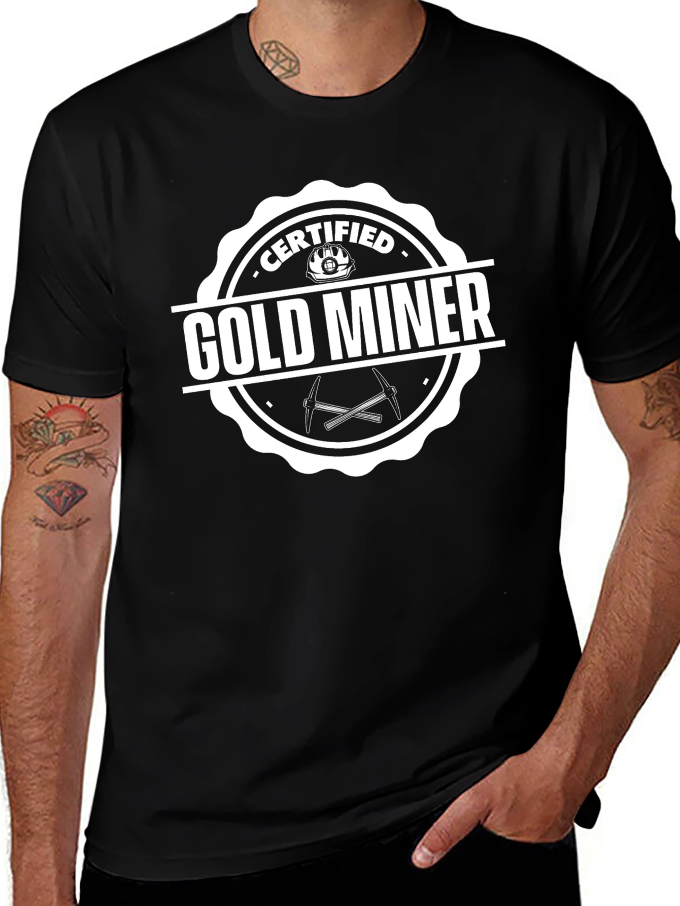 Variant 24 of Certified Gold Miner T-Shirt - Black Cotton Tee