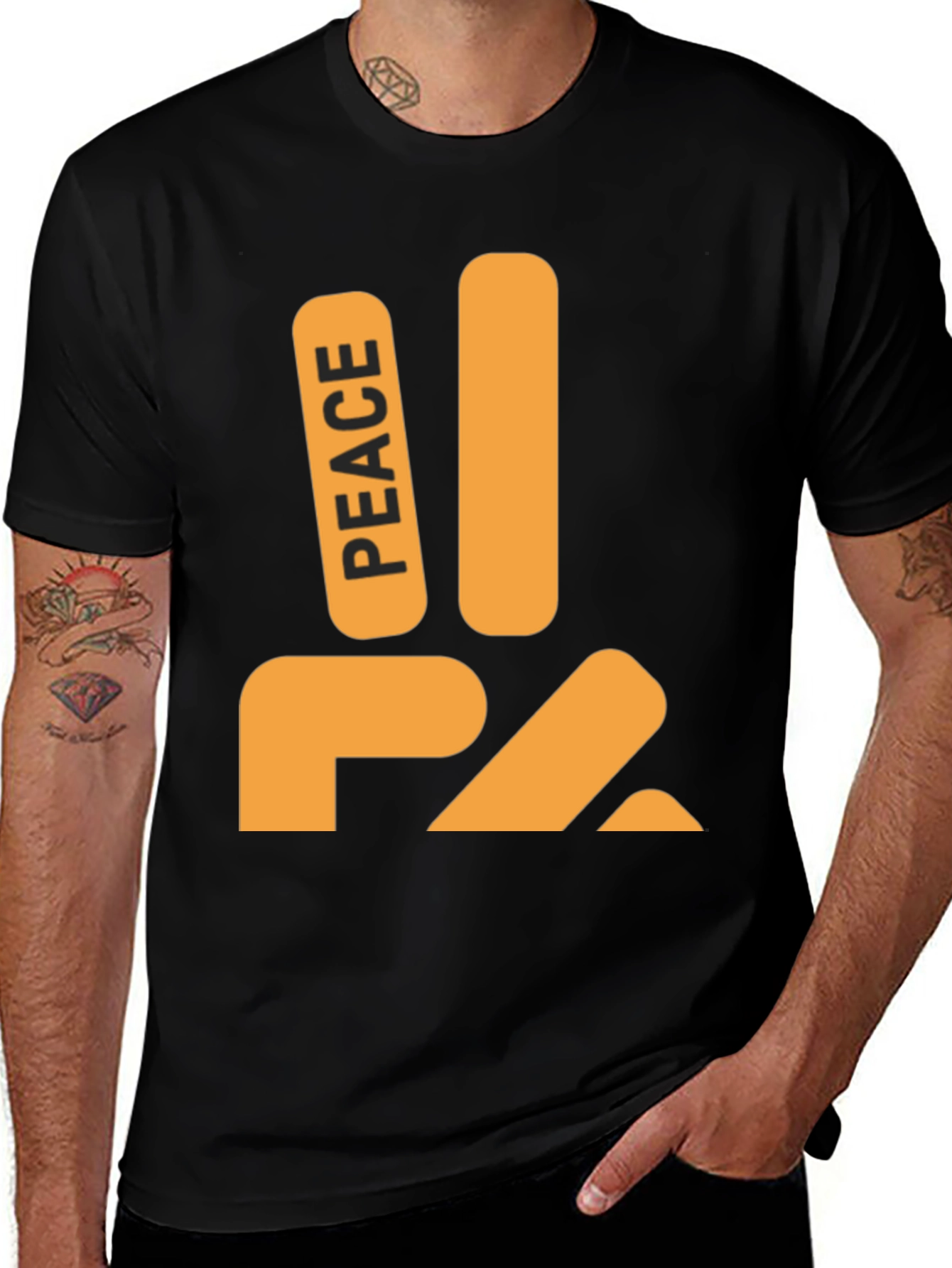 Variant 13 of Peace Sign Graphic Tee - Stylish Comfort