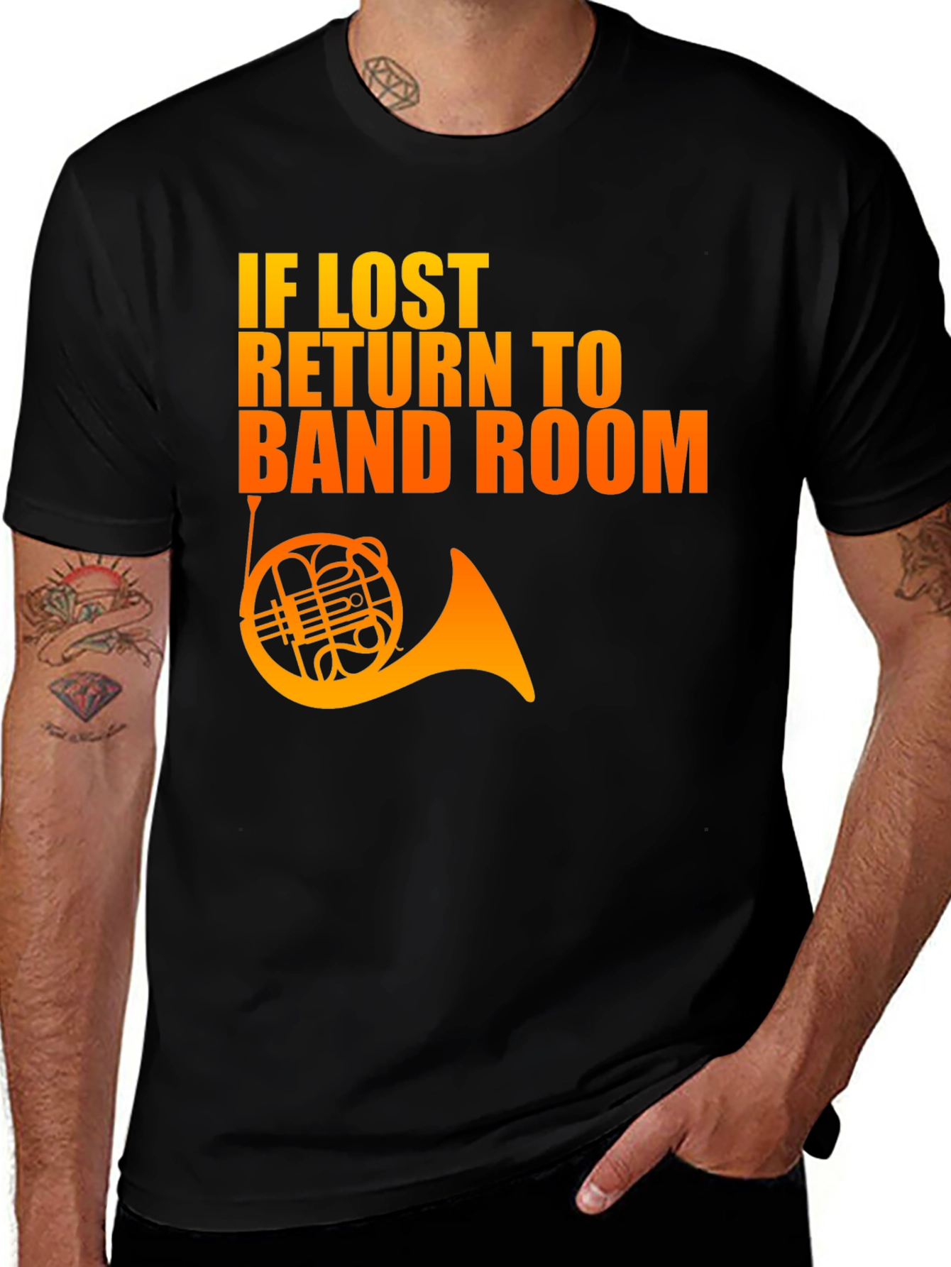 Variant 25 of If Lost Return to Band Room Black T-Shirt