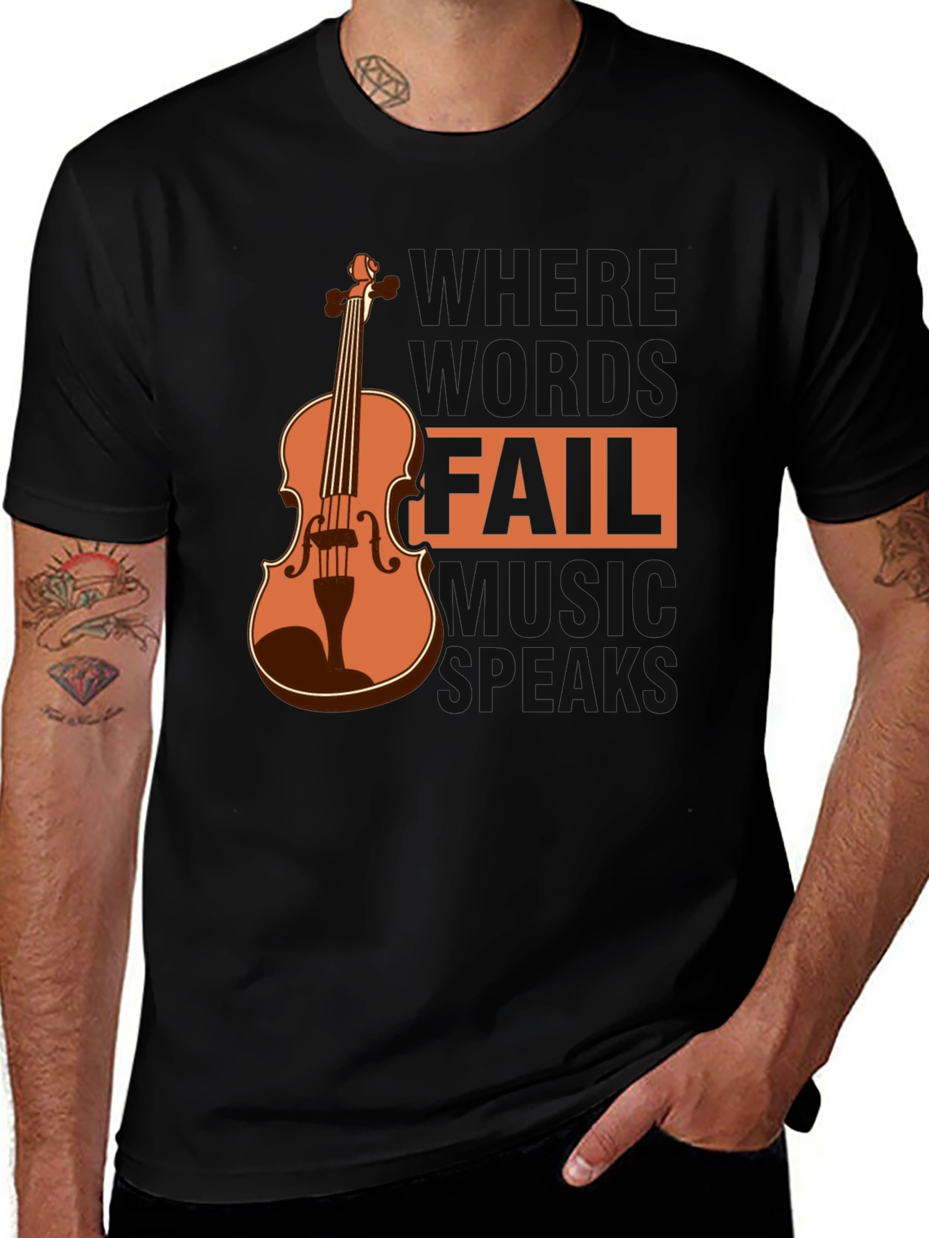Variant 26 of Music Speaks T-Shirt - Violin Design