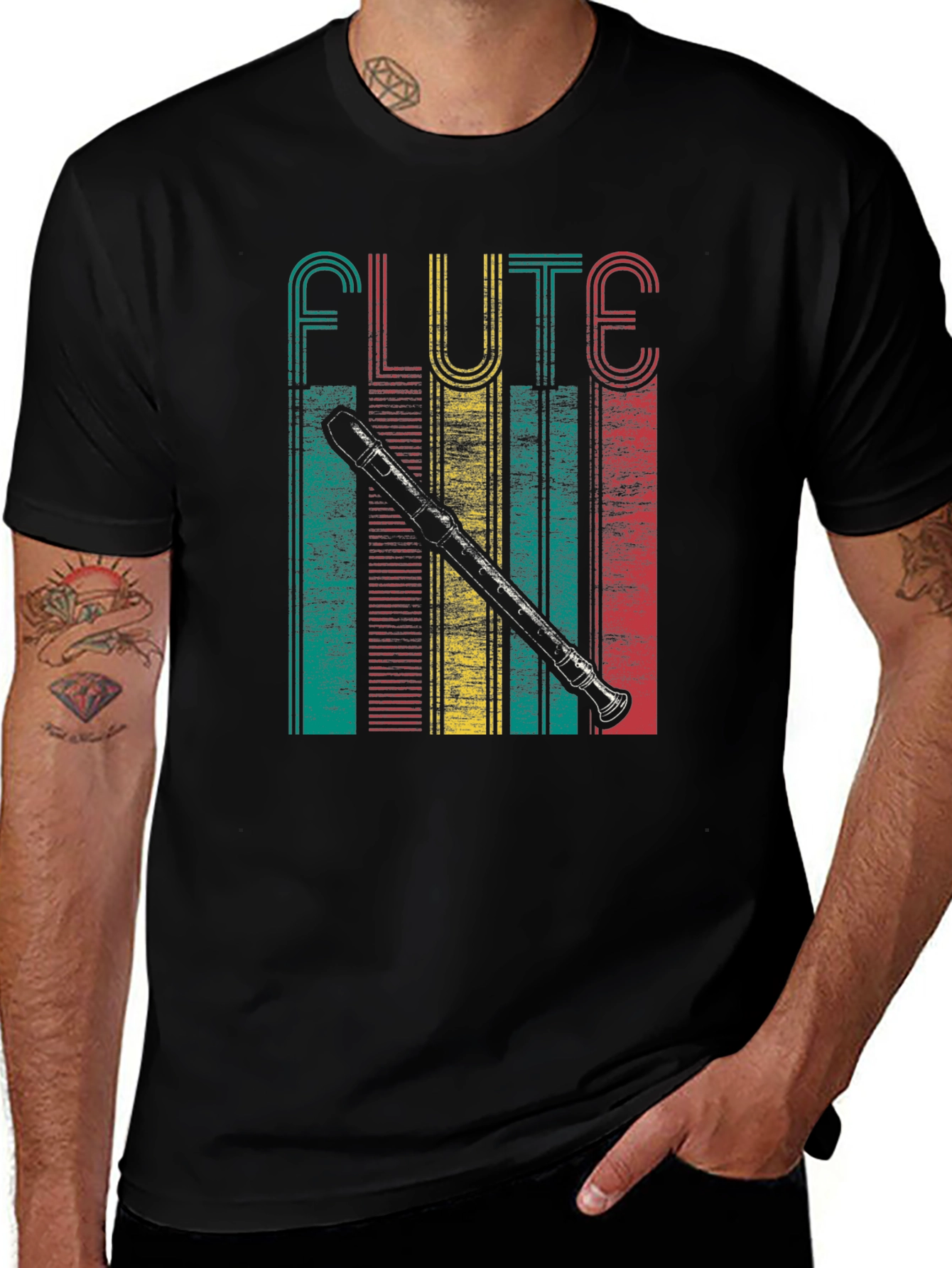 Variant 12 of Retro Flute Player T-Shirt