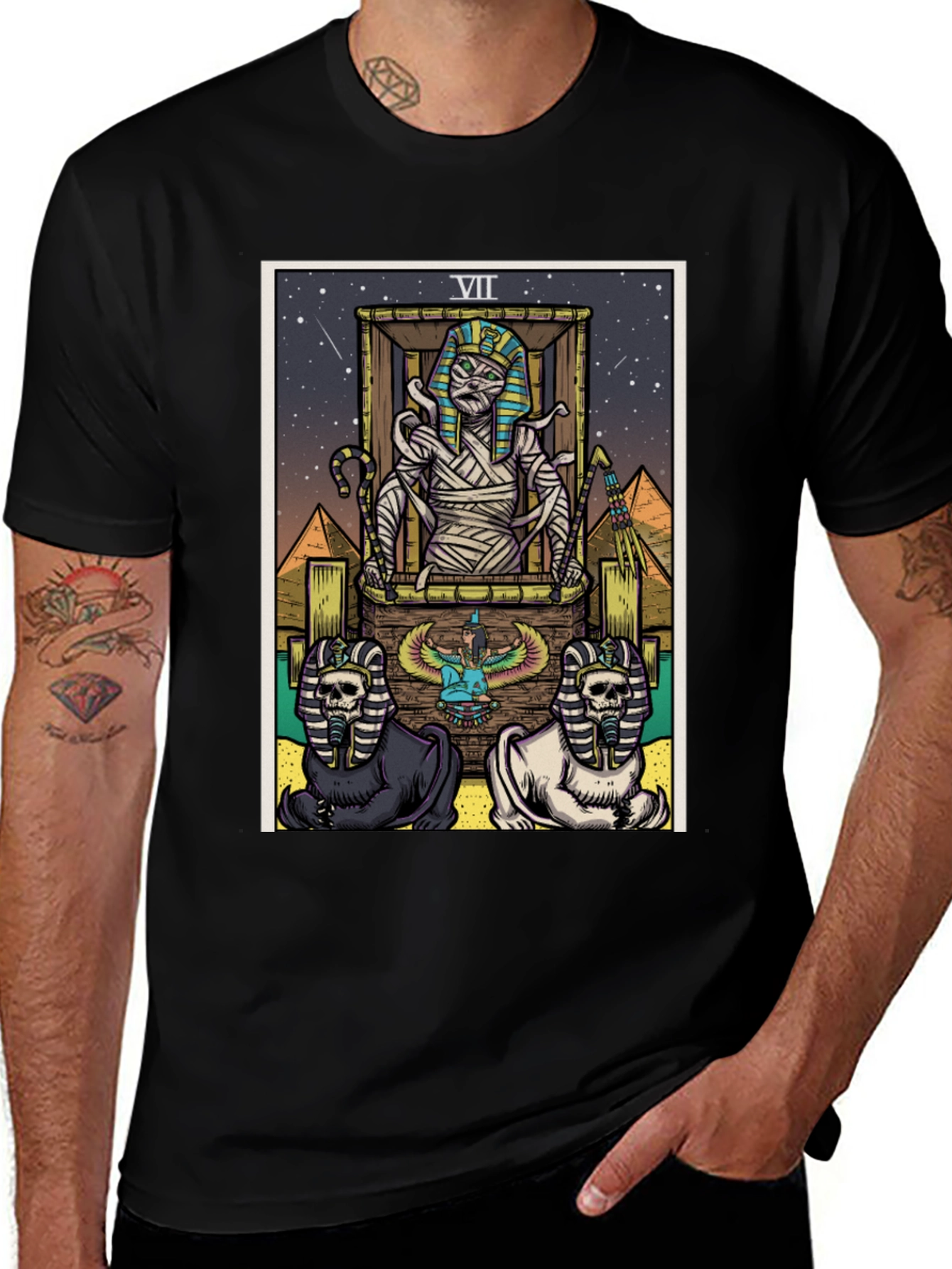 Egyptian Mummy Tarot Card Graphic Tee