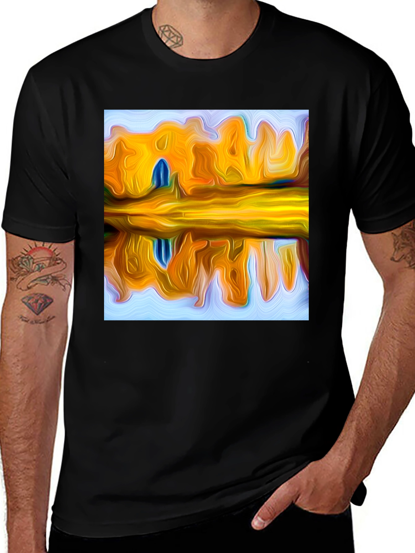 Variant 15 of Abstract Reflection Art Graphic Tee - Soft Cotton Comfort