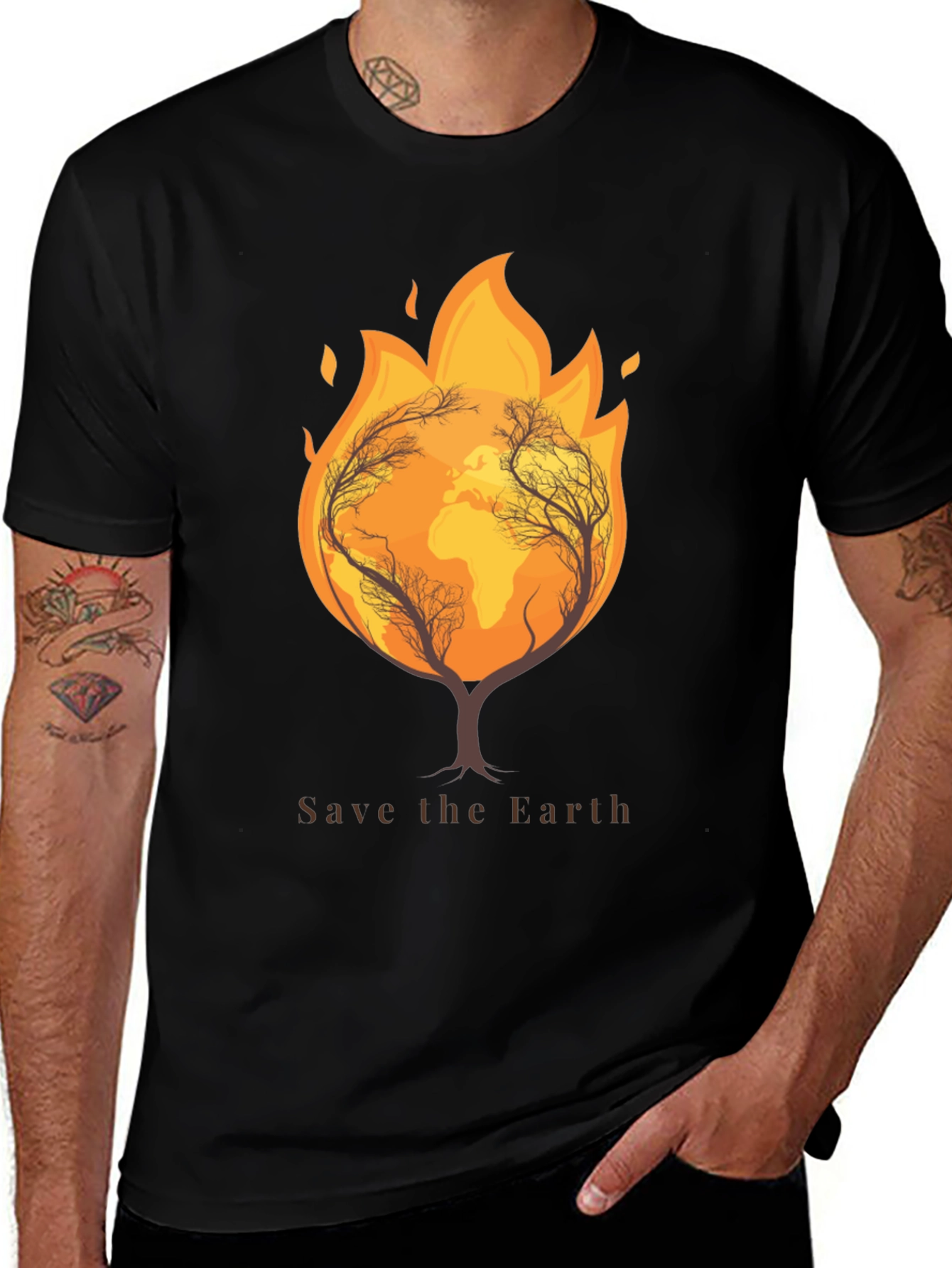 Variant 11 of Save the Earth Graphic Tee - Climate Change Awareness