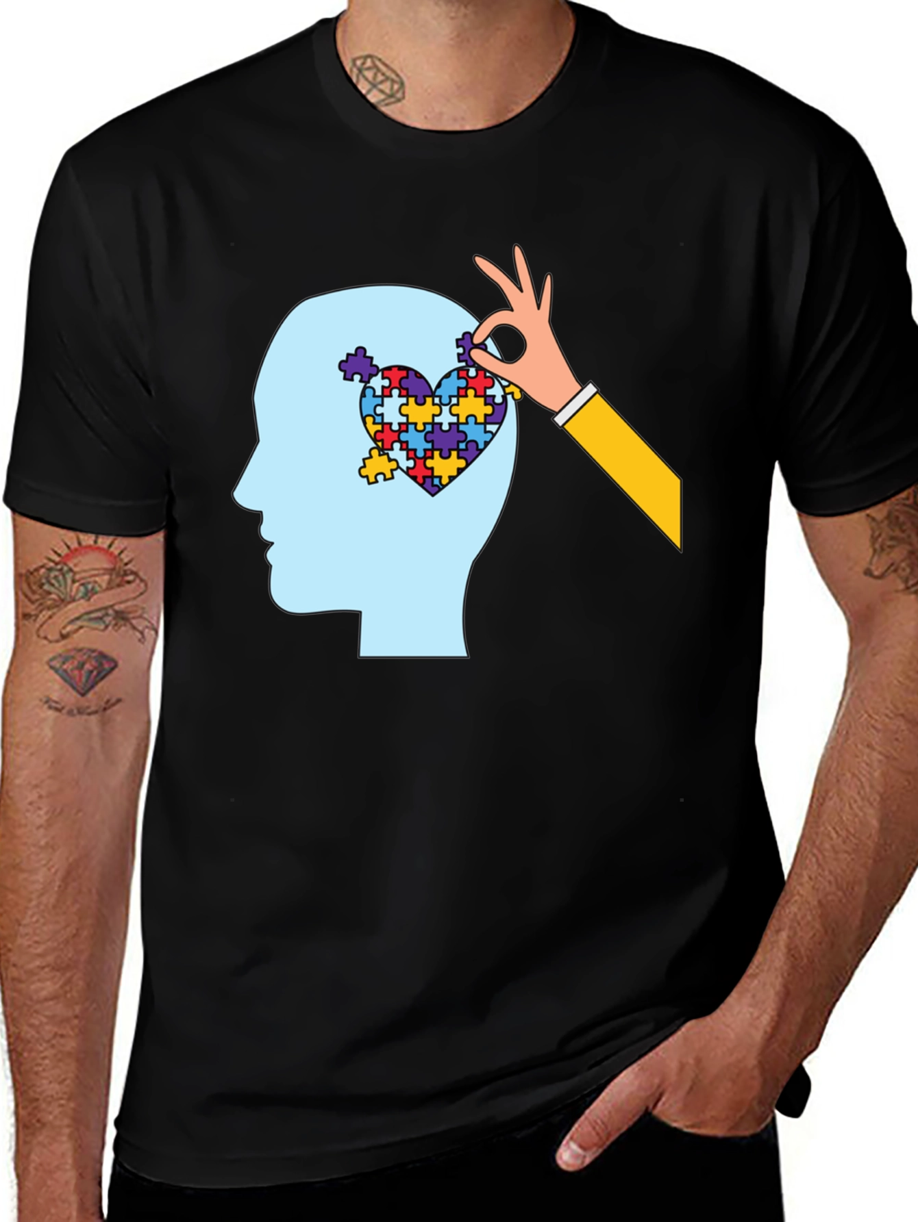 Autism Awareness Puzzle Heart Mind T-Shirt