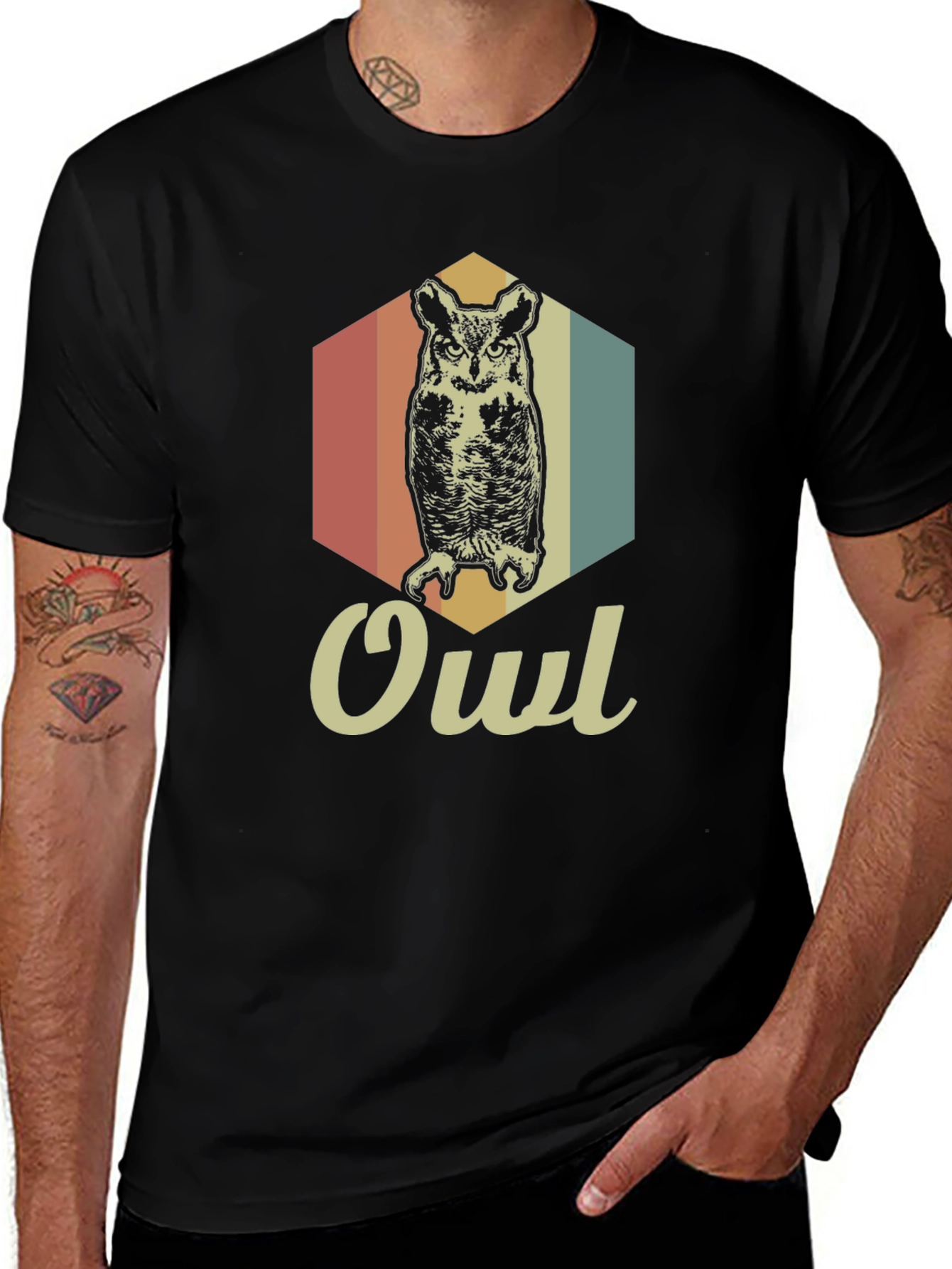 Variant 26 of Retro Owl Graphic Tee - Unisex Cotton T-Shirt