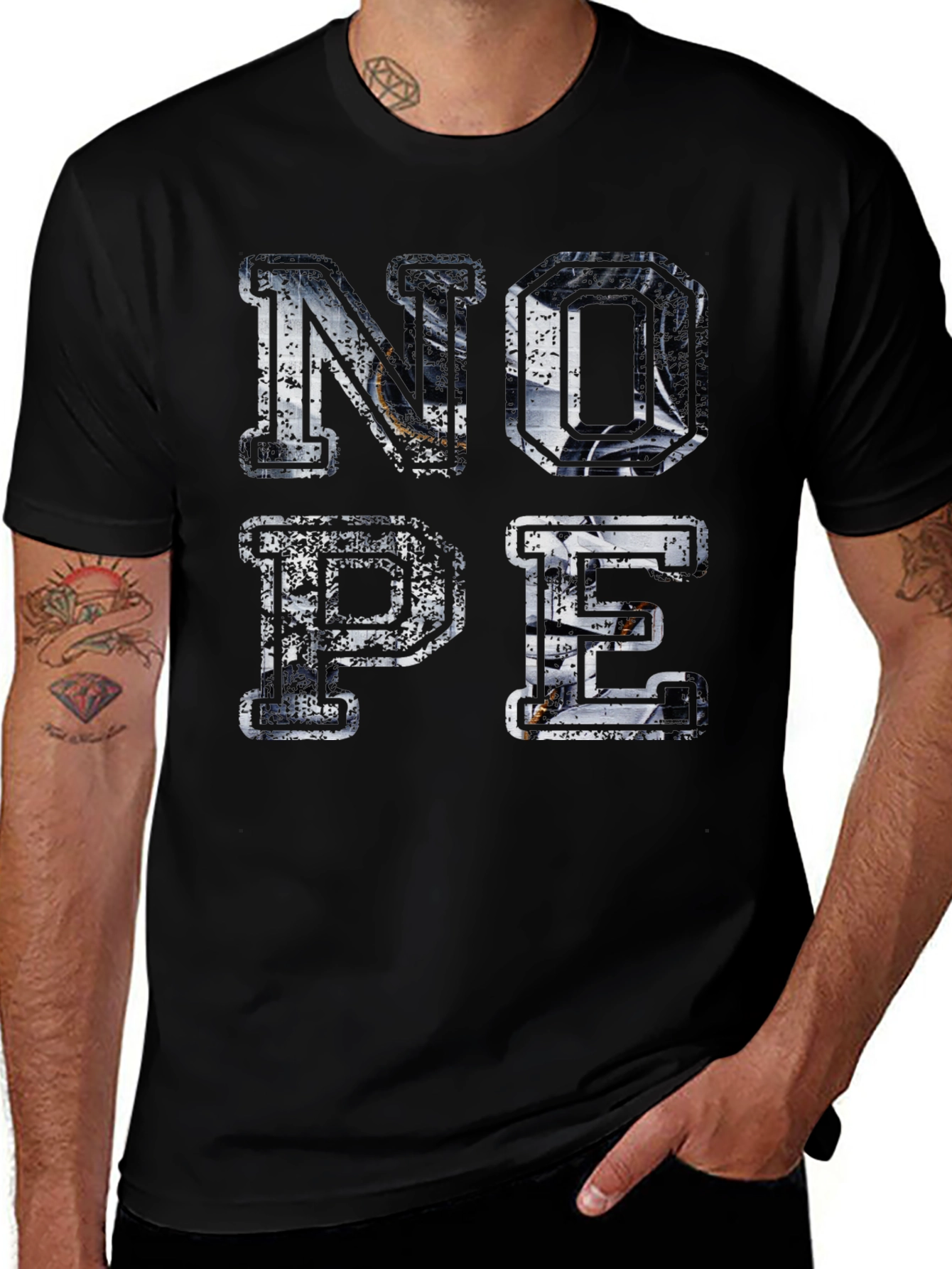 Variant 22 of NOPE Graphic Tee - Men's Black T-Shirt