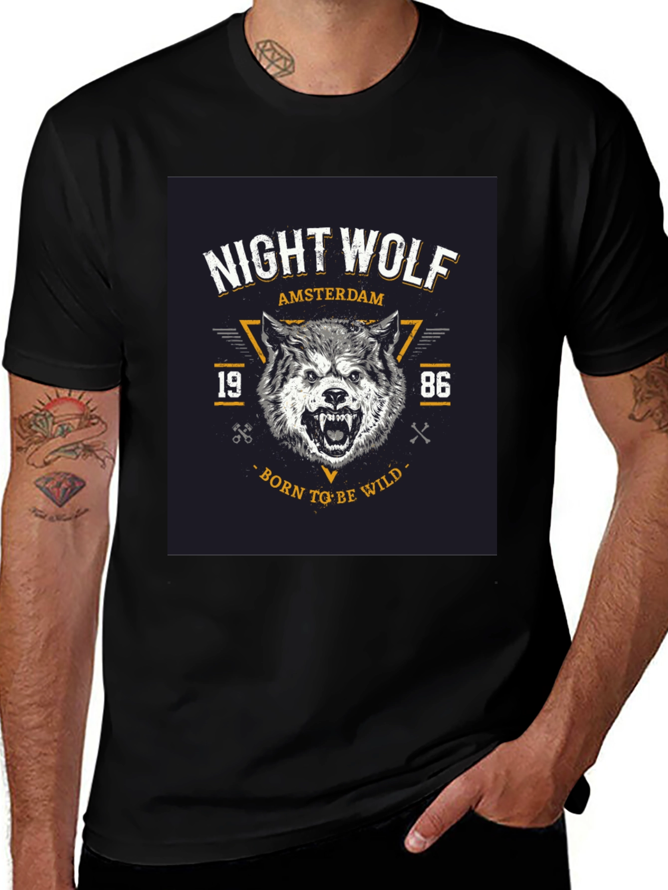 Variant 22 of Night Wolf Amsterdam Graphic Tee - Born to Be Wild