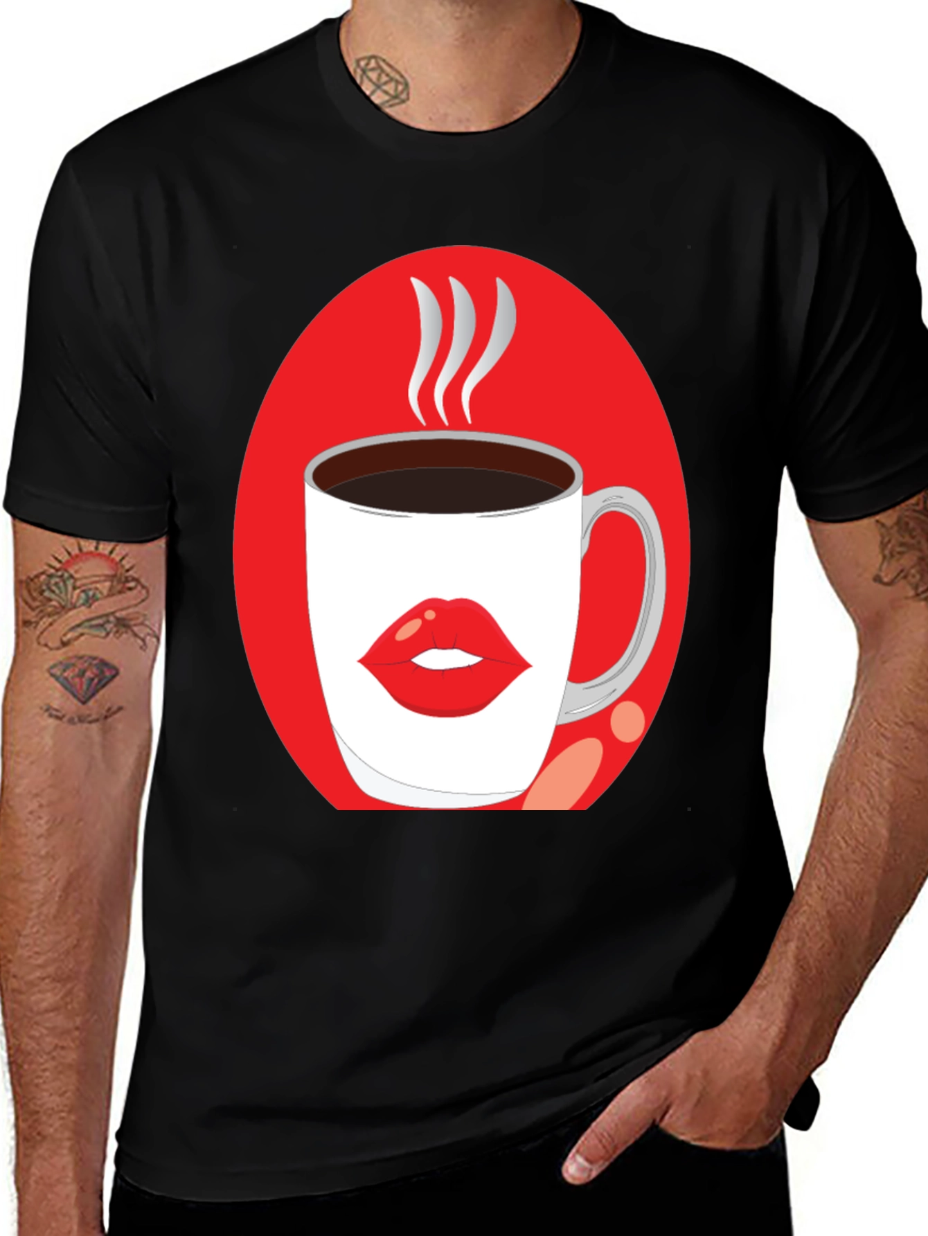 Variant 18 of Coffee and Lips Graphic Tee