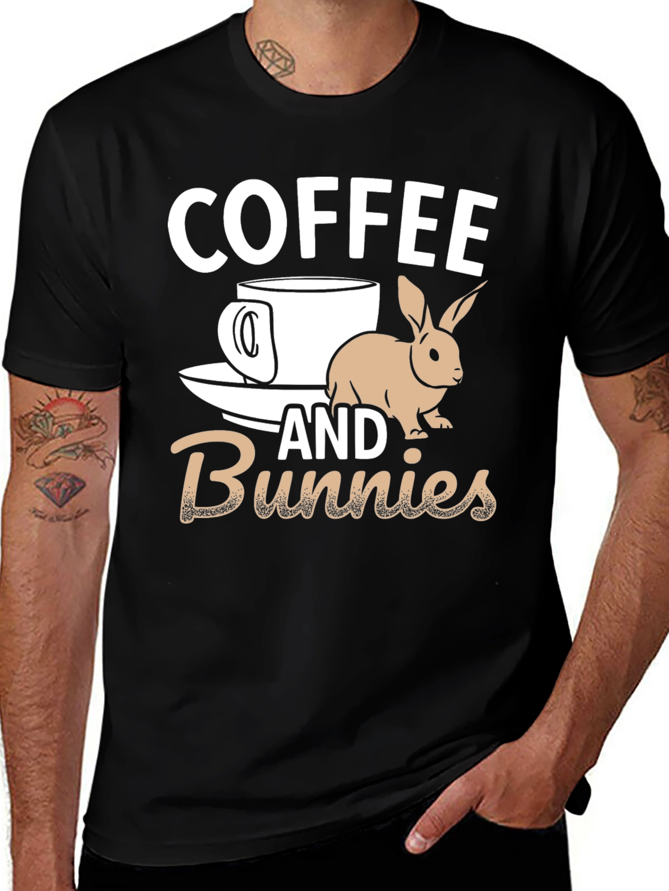 Variant 16 of Coffee and Bunnies Graphic T-Shirt