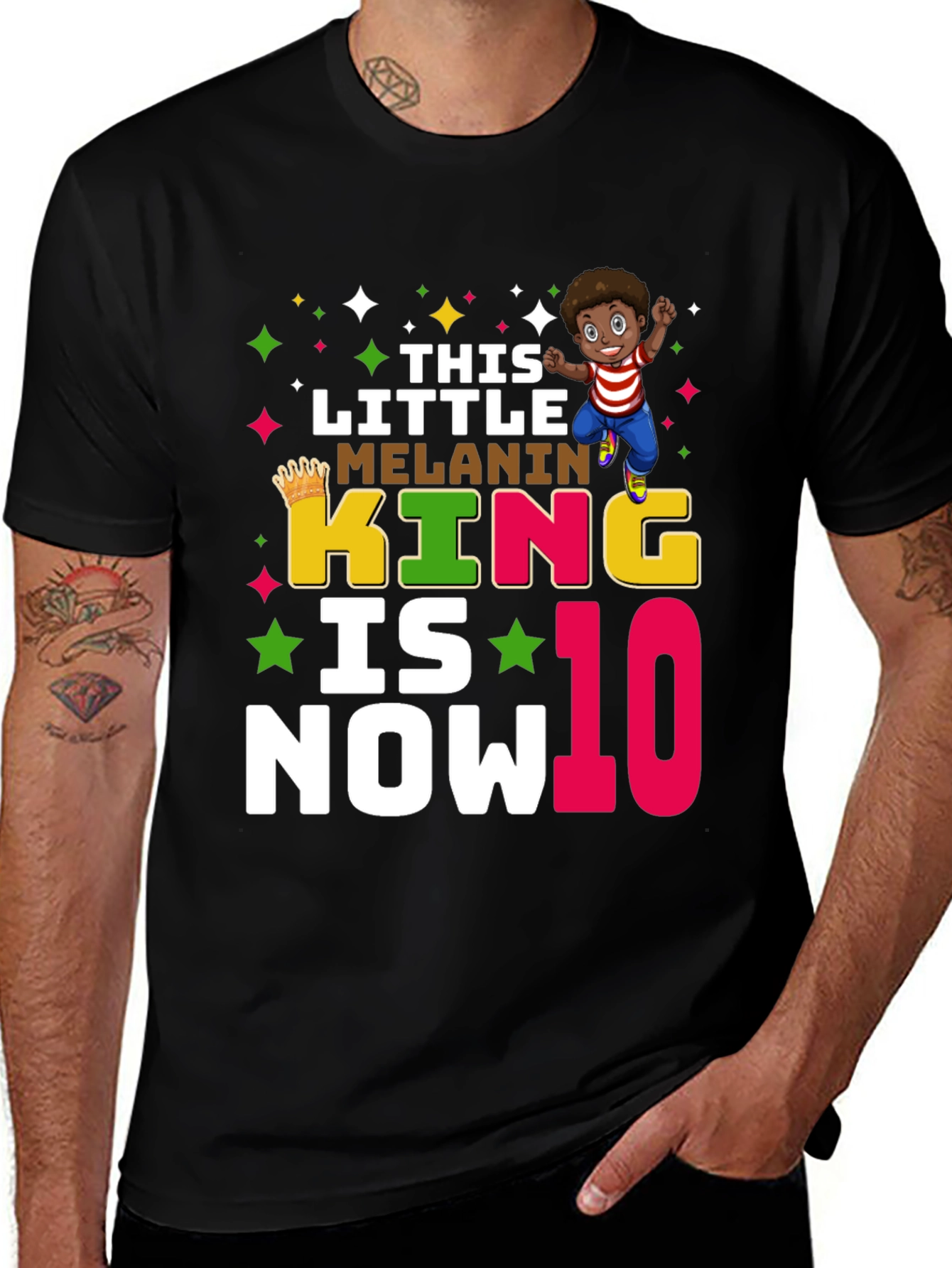 Melanin King 10th Birthday Shirt