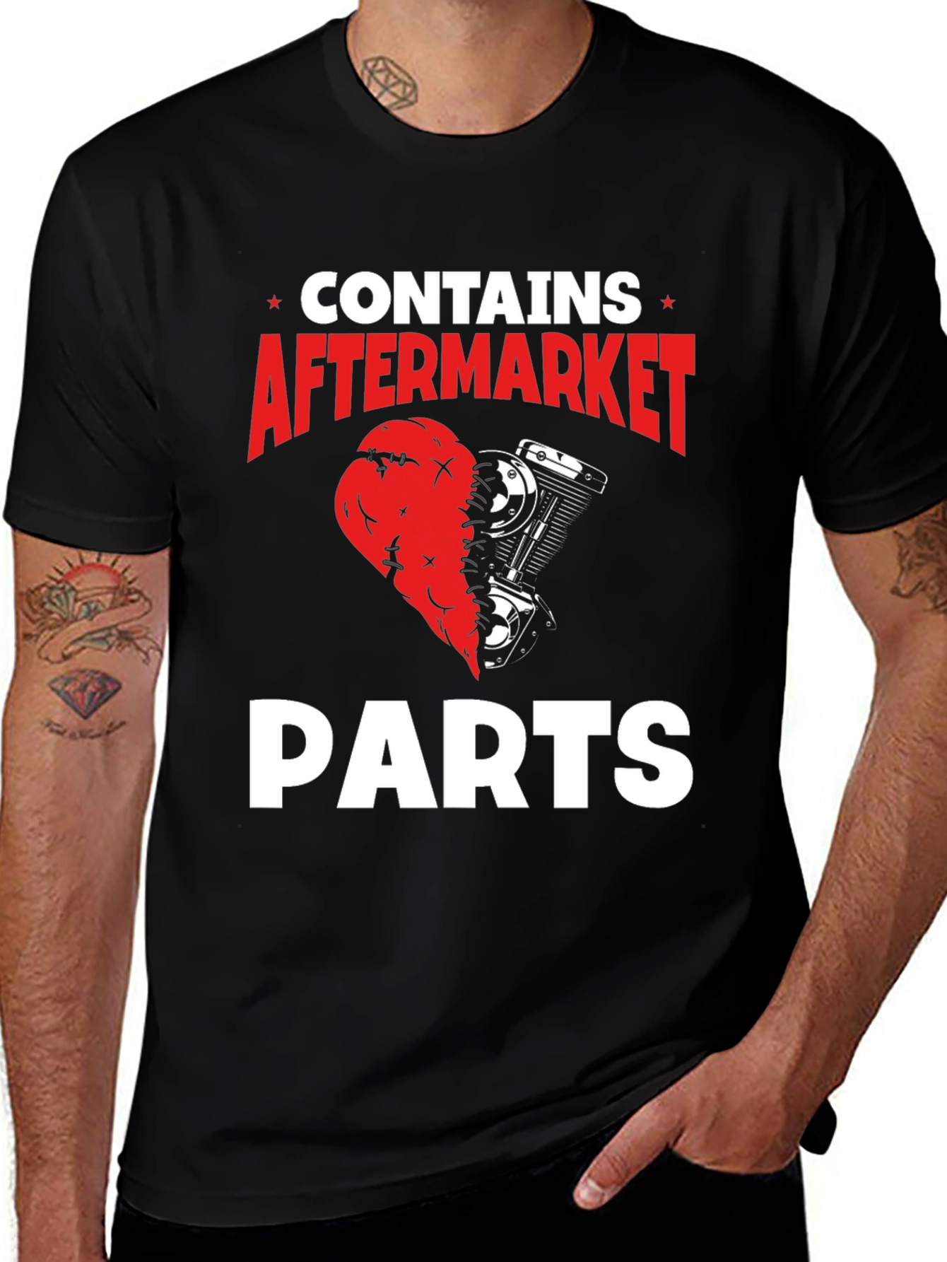 Contains Aftermarket Parts Graphic T-Shirt - Black