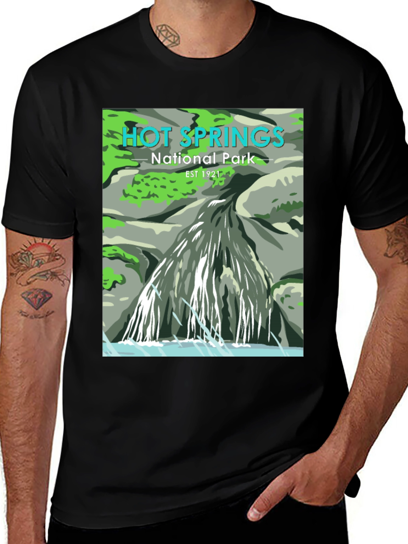 Variant 23 of Hot Springs National Park Black T-Shirt