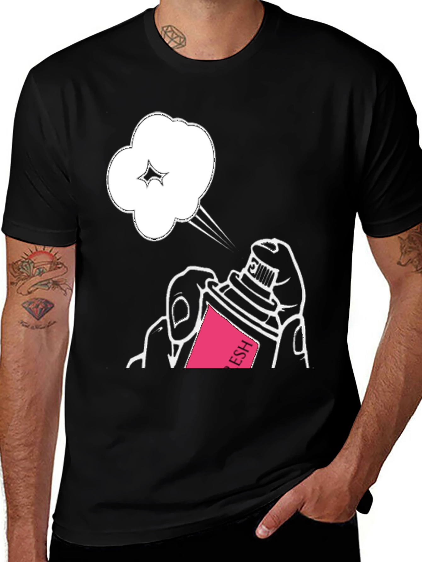 Variant 10 of Spray Can Graphic Tee - Stylish Black Cotton T-Shirt