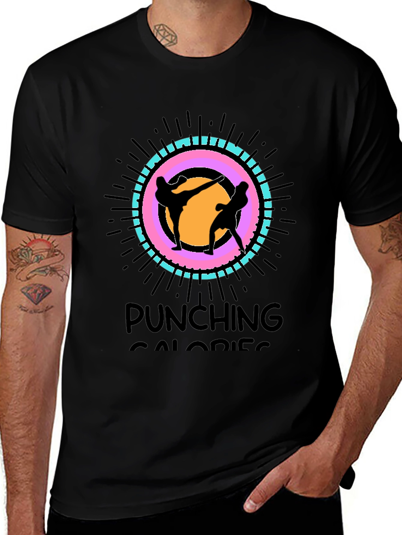 Variant 6 of Punching Calories Black T-Shirt