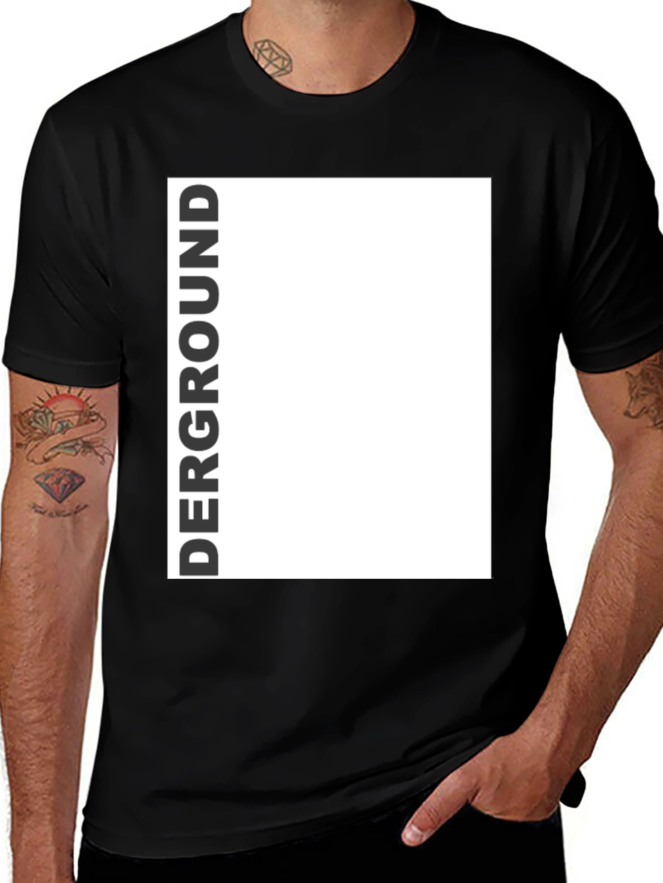 Variant 11 of Derground Graphic Tee - Modern Black T-Shirt