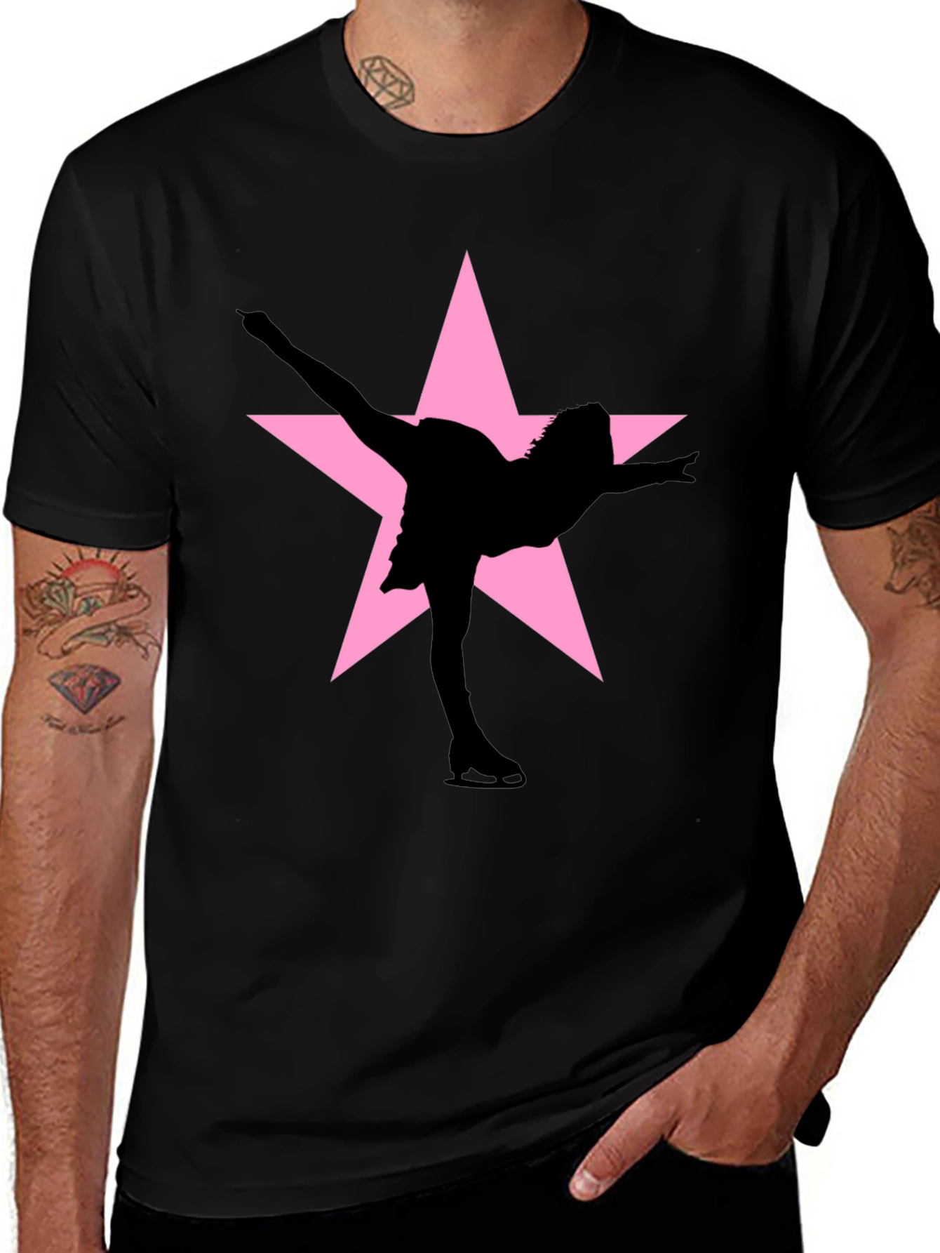 Variant 9 of Ice Skating Star T-Shirt - Black