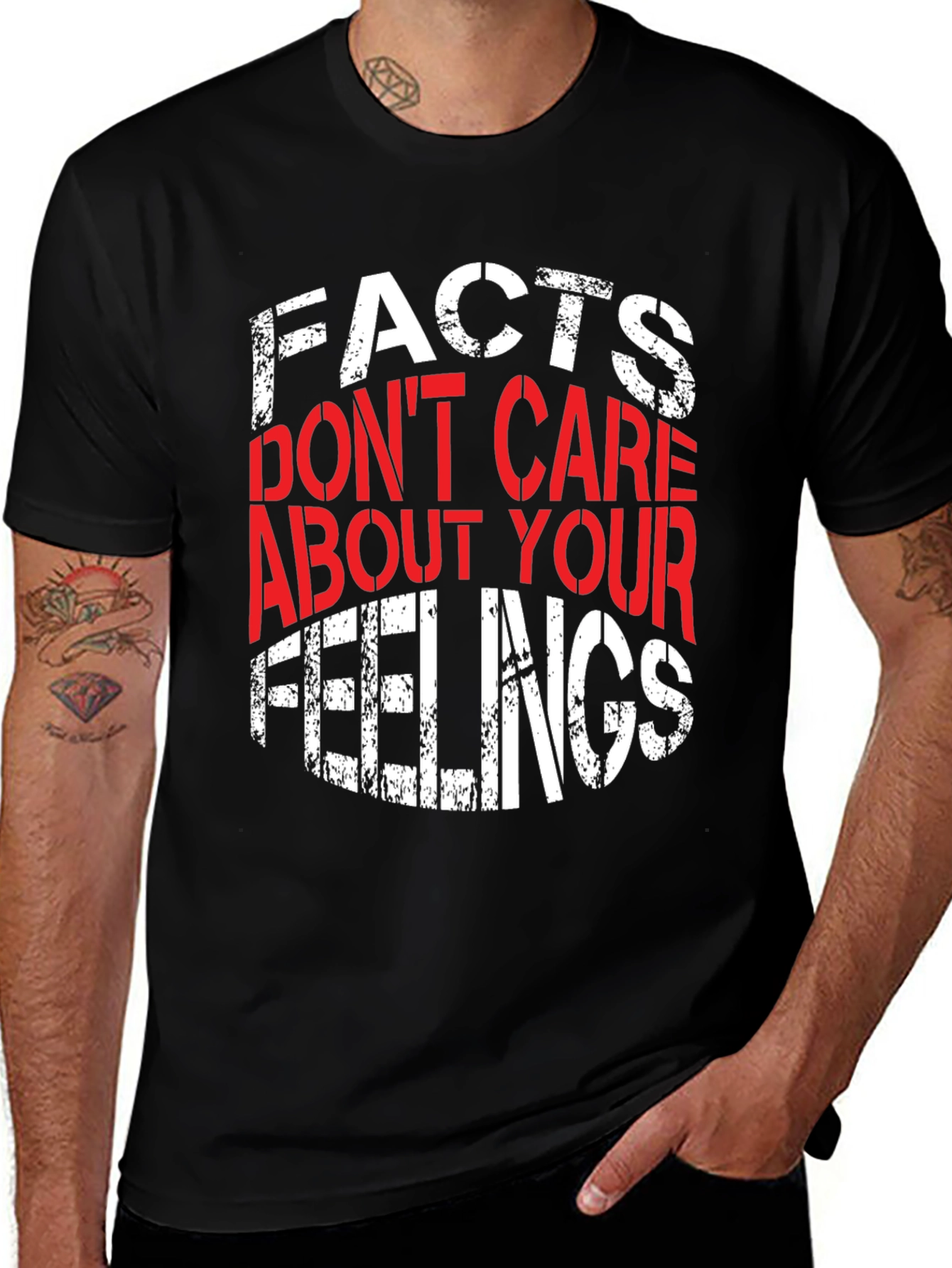 Black Facts Don't Care About Your Feelings Graphic Tee main image