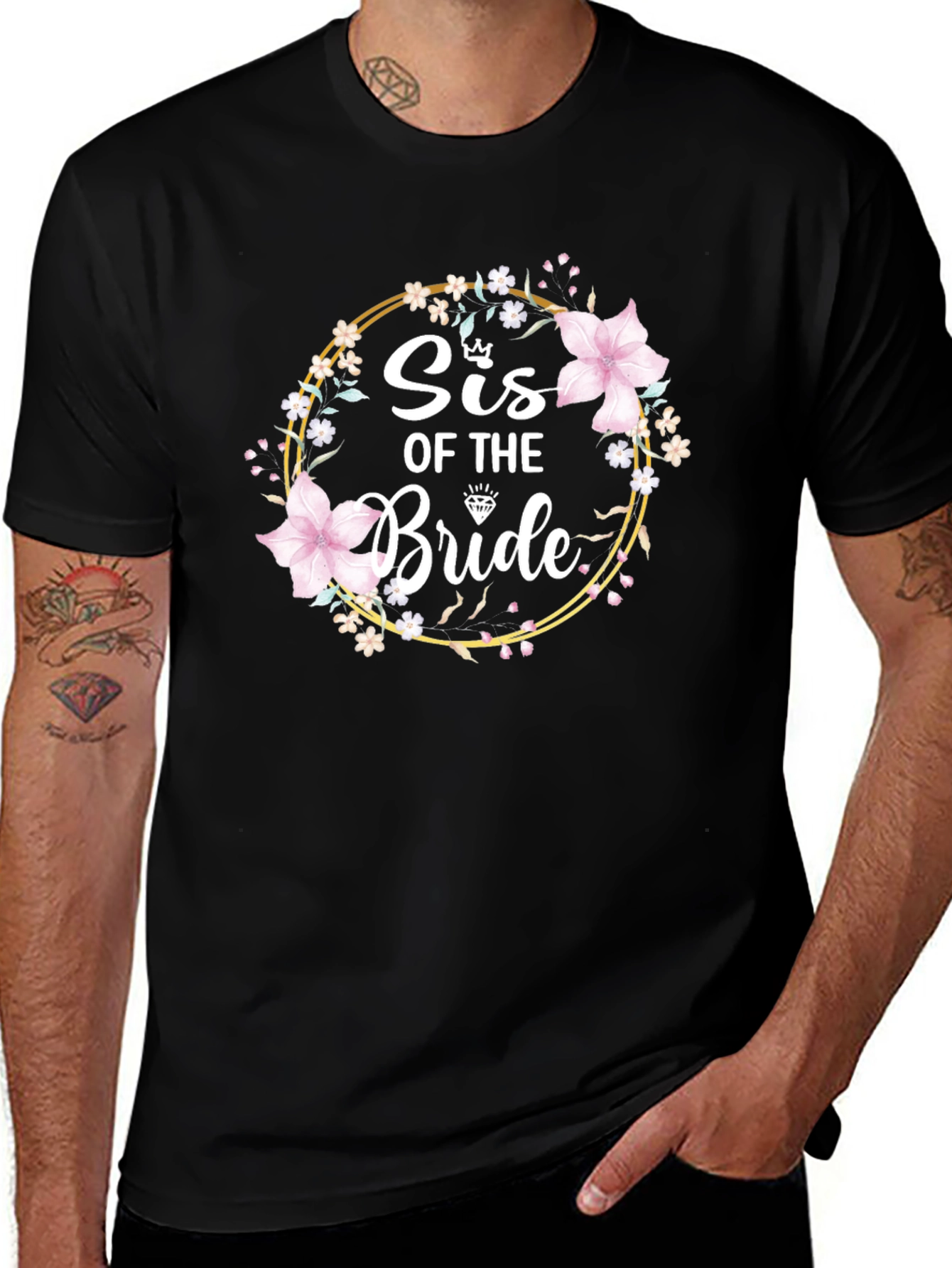 Sis of the Bride T-Shirt - Floral Wreath