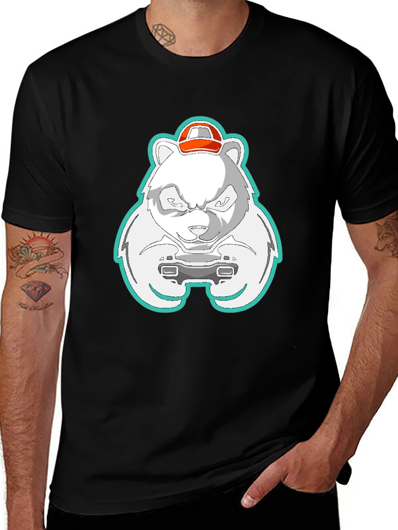 Variant 12 of Gamer Panda T-Shirt - Cool Graphic Tee