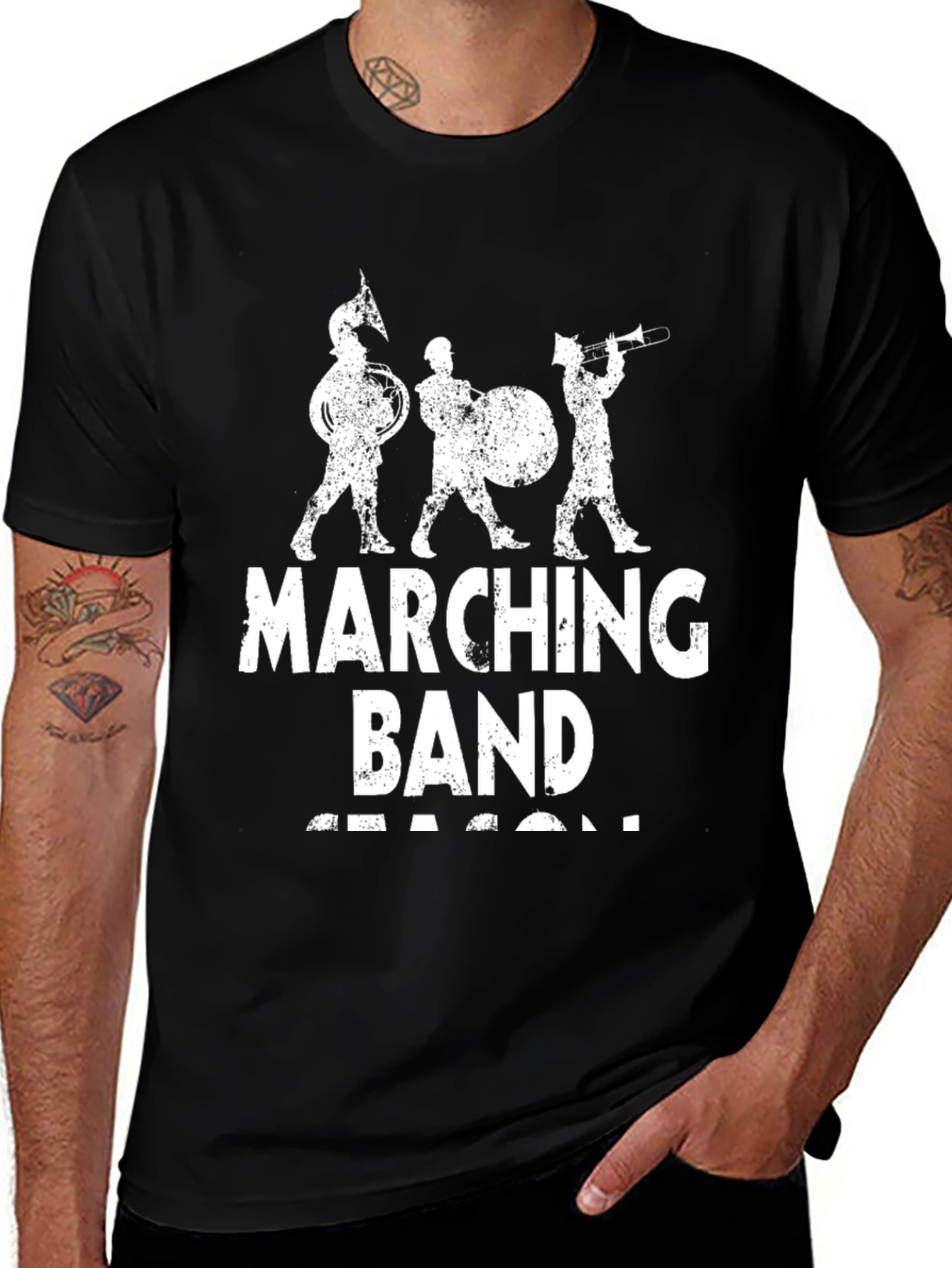 Variant 5 of Marching Band Season Black T-Shirt