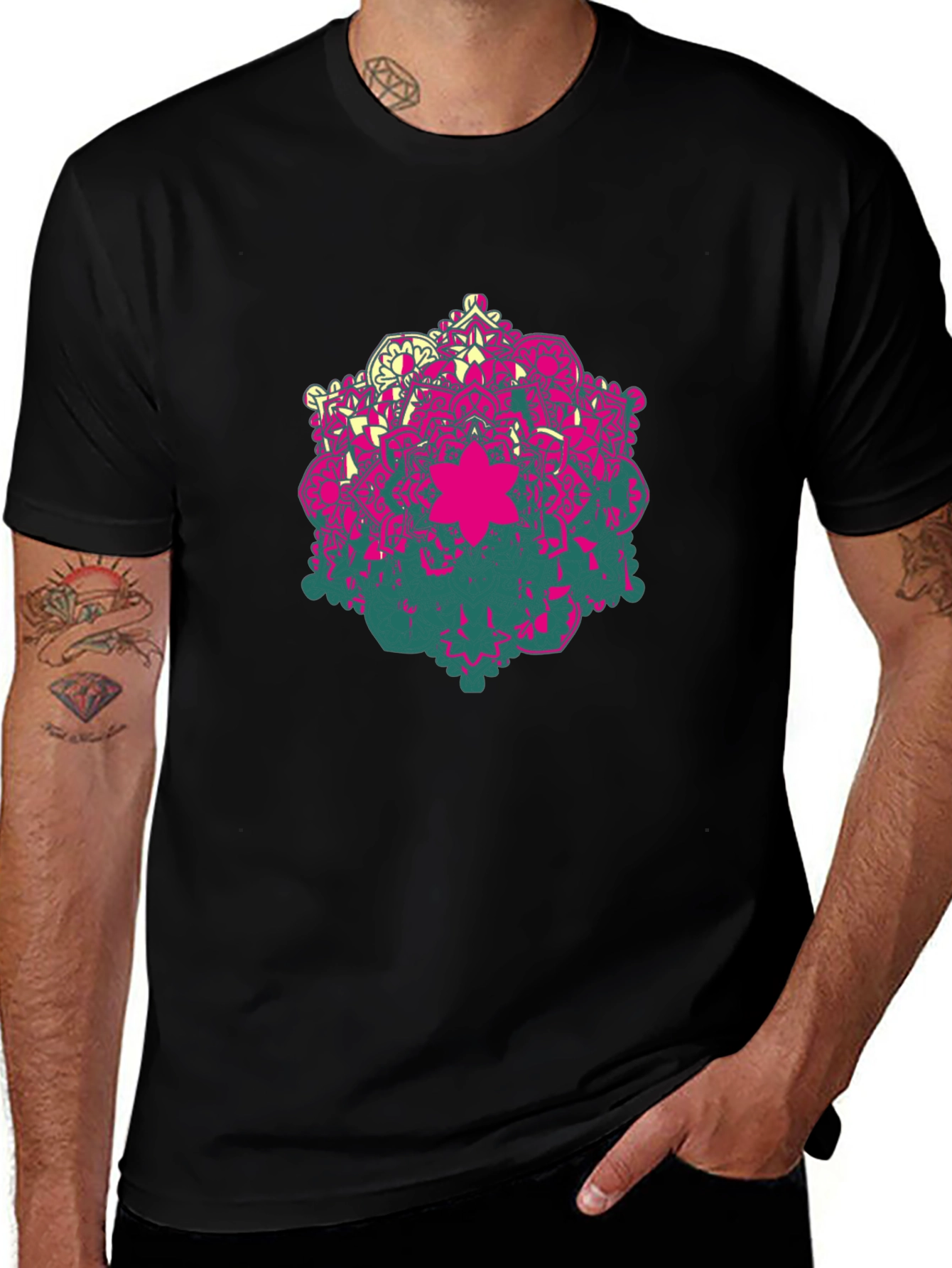 Variant 20 of Geometric Mandala Graphic Print T-Shirt