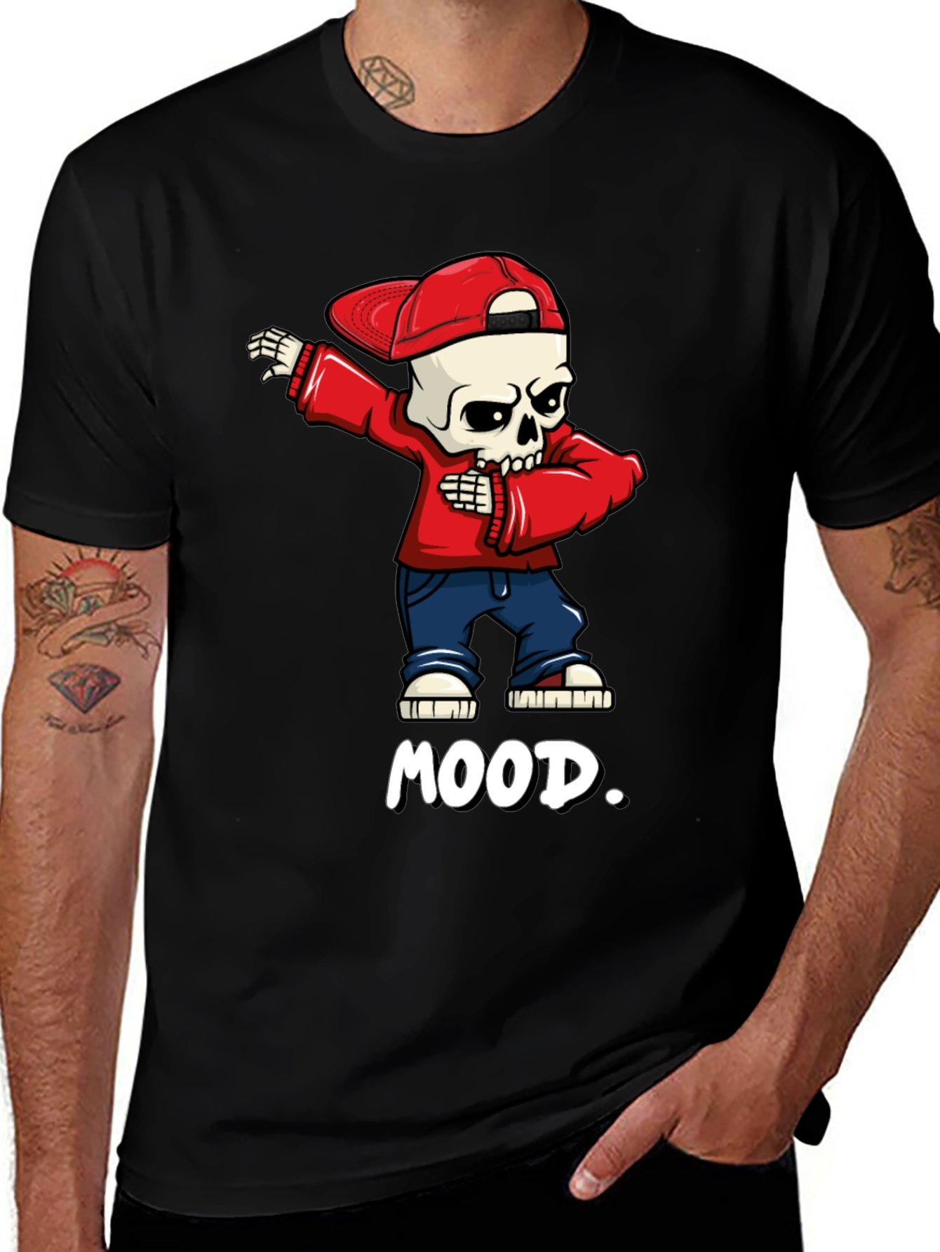 Variant 14 of Mood Skeleton Dab Graphic Tee - Trendy Streetwear