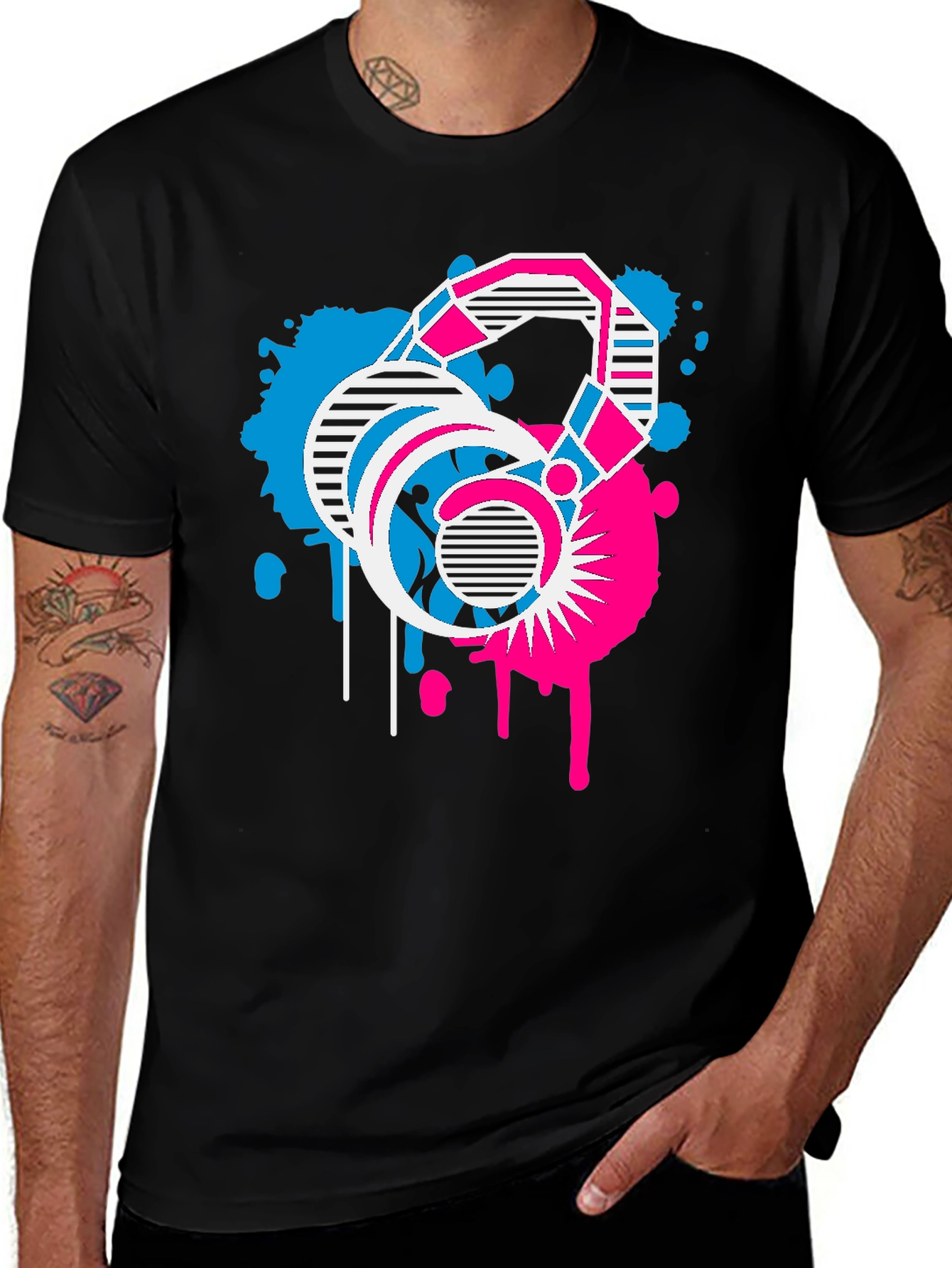 Variant 4 of Abstract Graphic T-Shirt, Retro Design