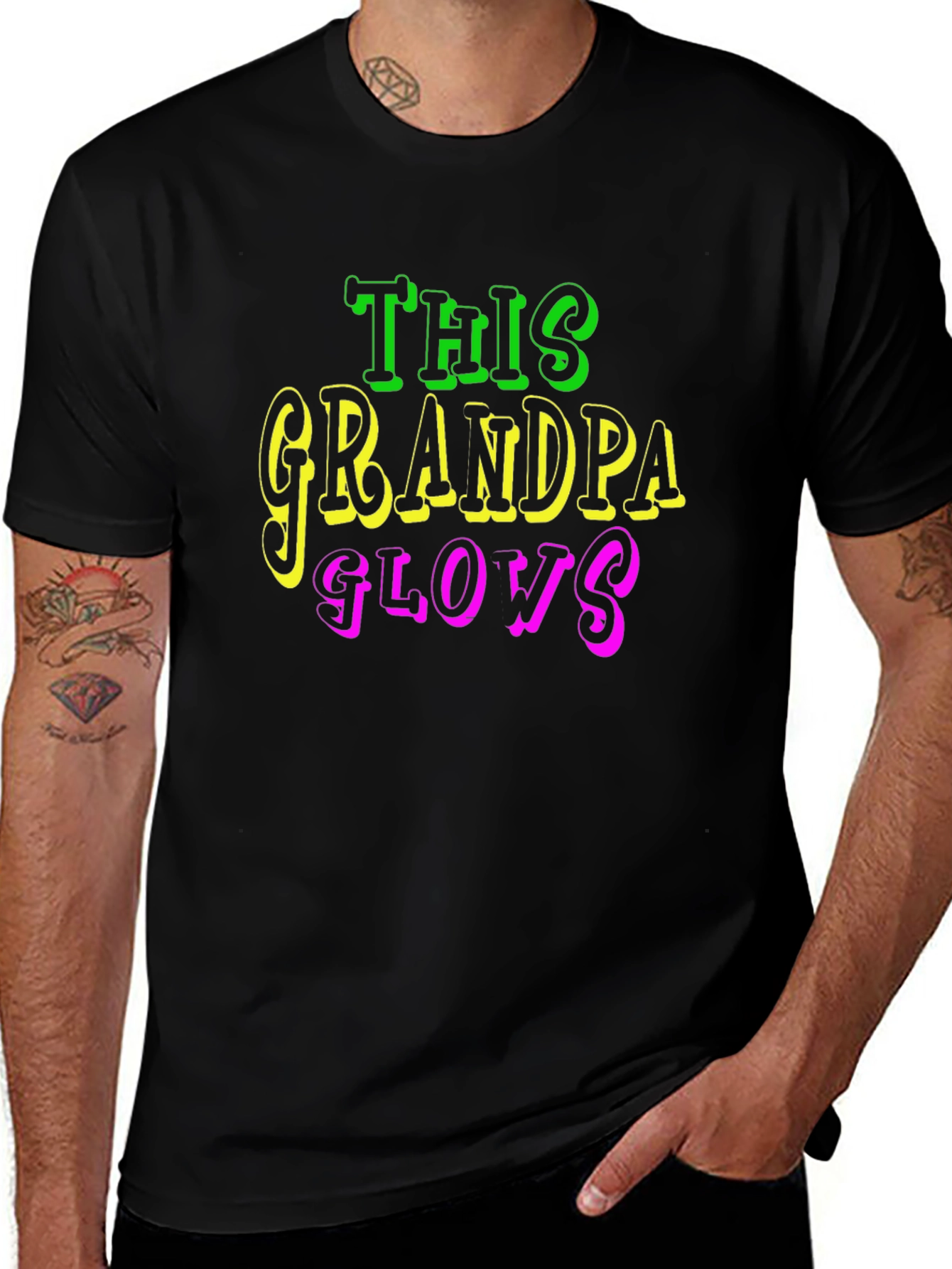 Variant 6 of This Grandpa Glows Black T-Shirt
