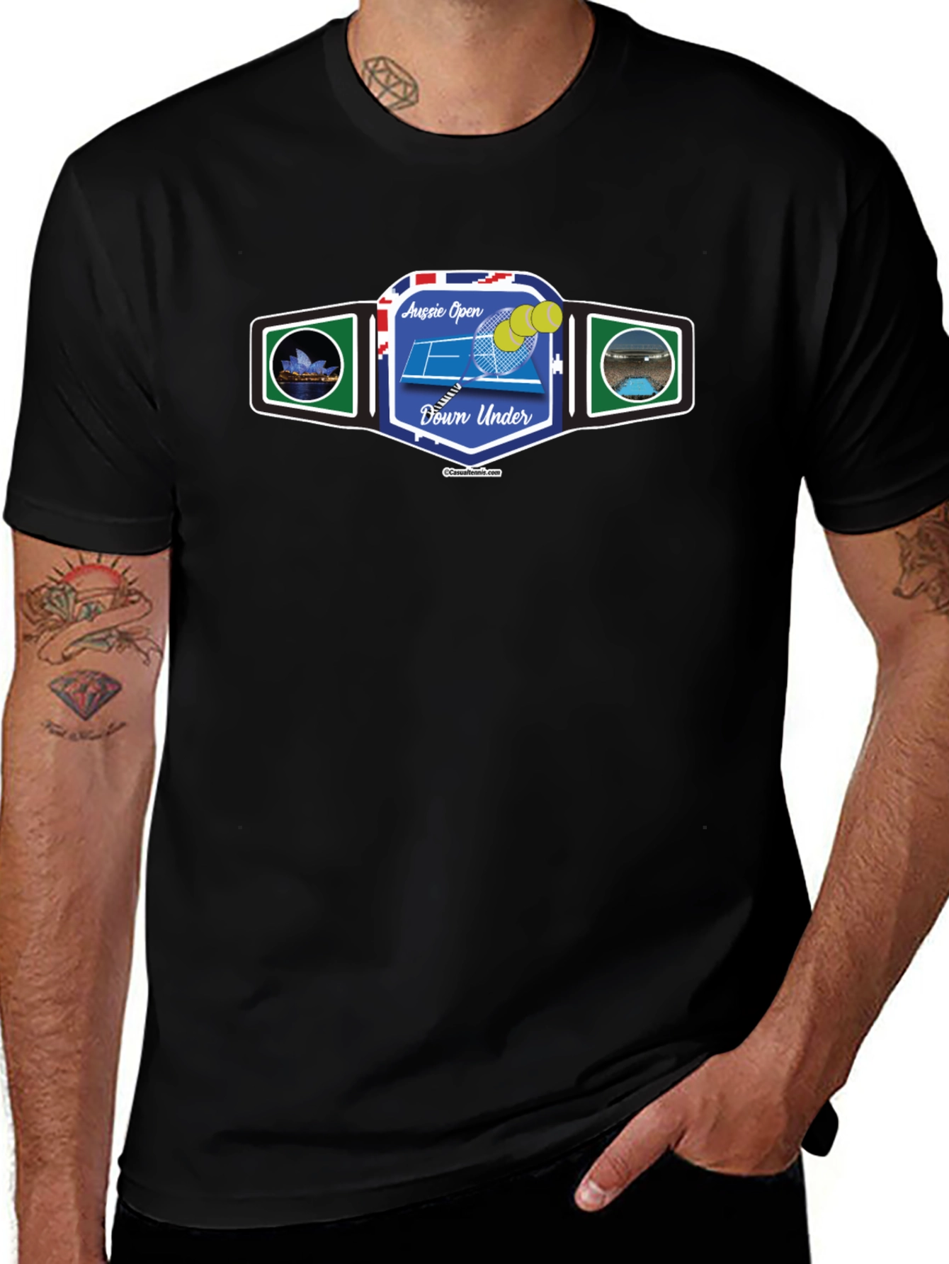Aussie Open Down Under Black T-Shirt