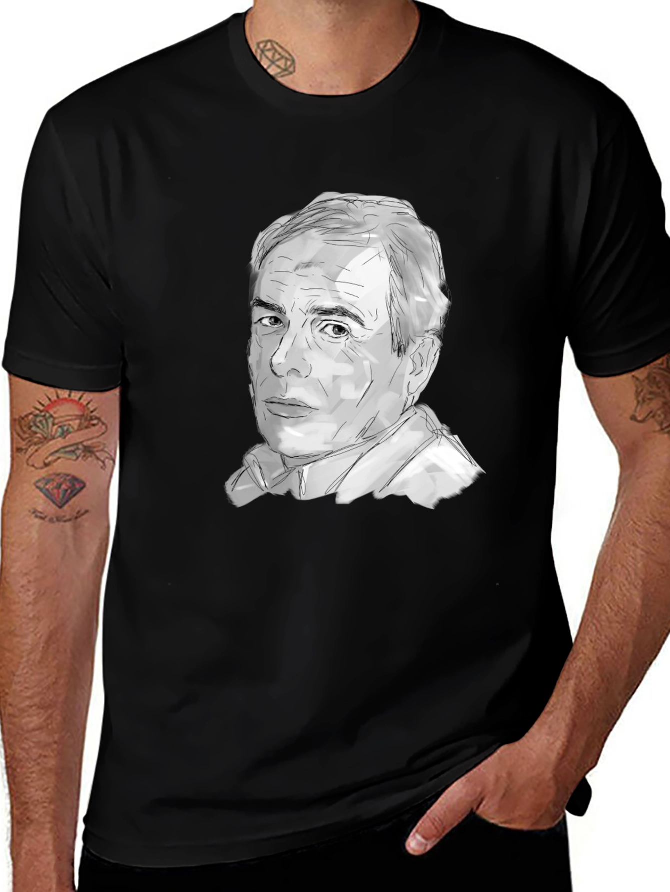 Variant 26 of Sketch Portrait Black T-Shirt