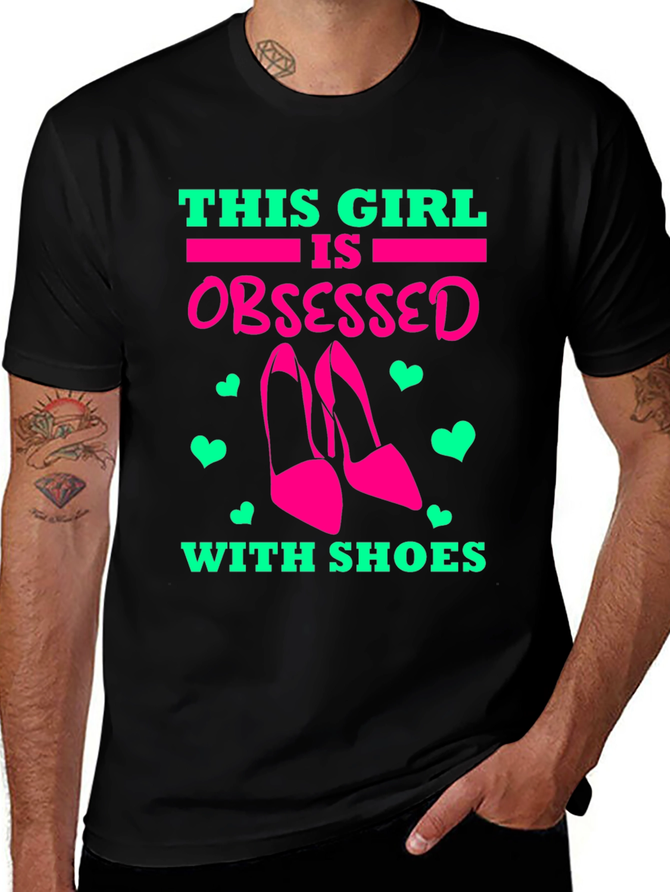 Variant 15 of Obsessed with Shoes Graphic Tee - Black