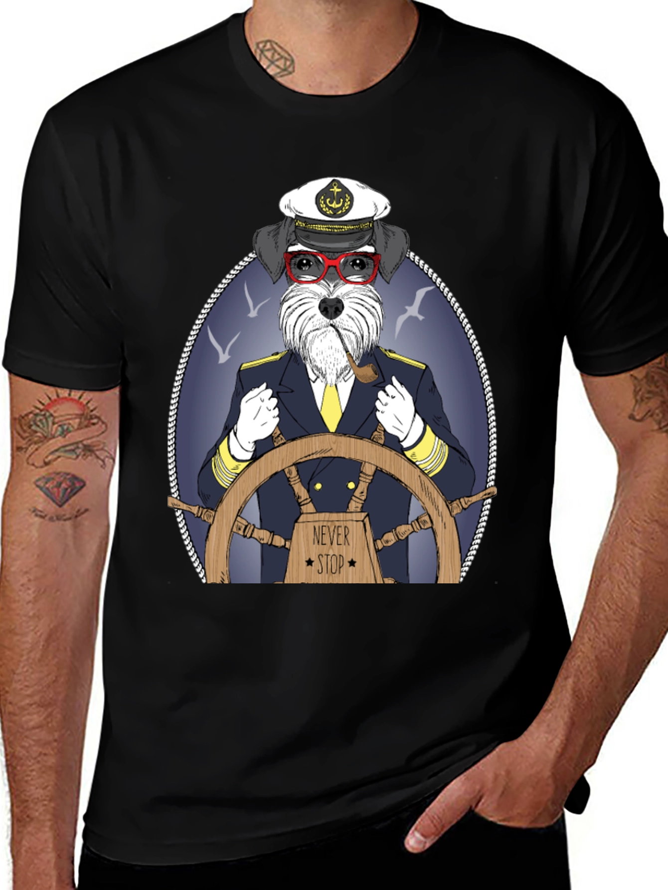 Variant 19 of Dog Captain Graphic T-Shirt - Never Stop