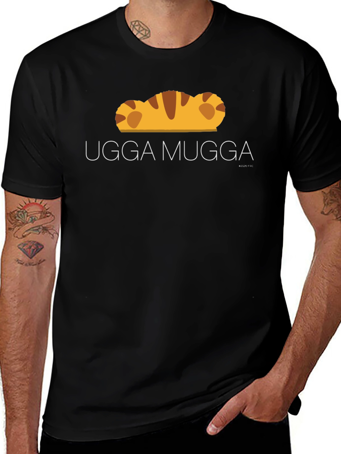 Variant 15 of Ugga Mugga Graphic Tee - Black Cotton T-Shirt