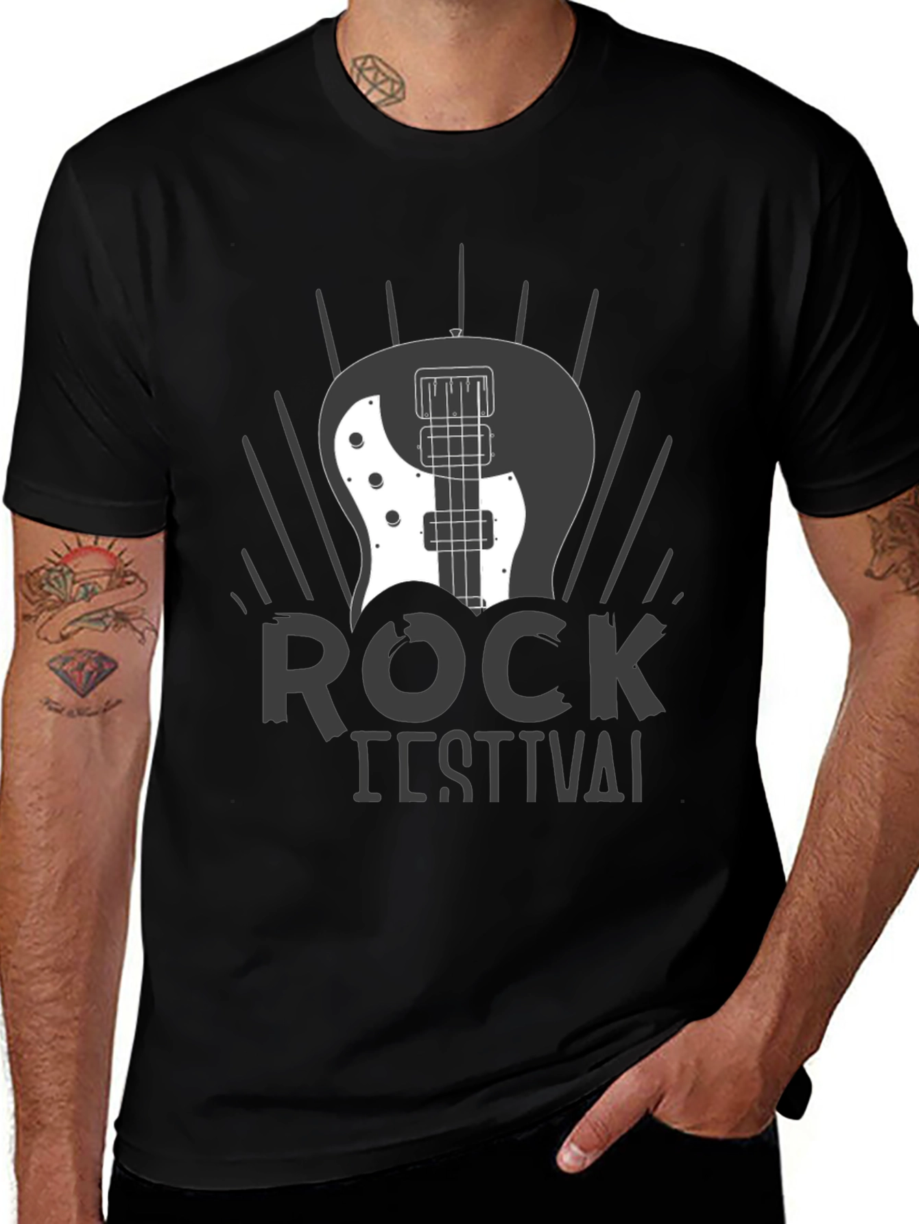Variant 12 of Rock Festival Graphic T-Shirt - Black