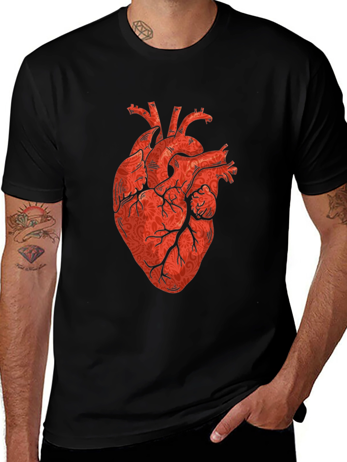 Variant 25 of Anatomical Heart Graphic Tee - Unique Artistic Design