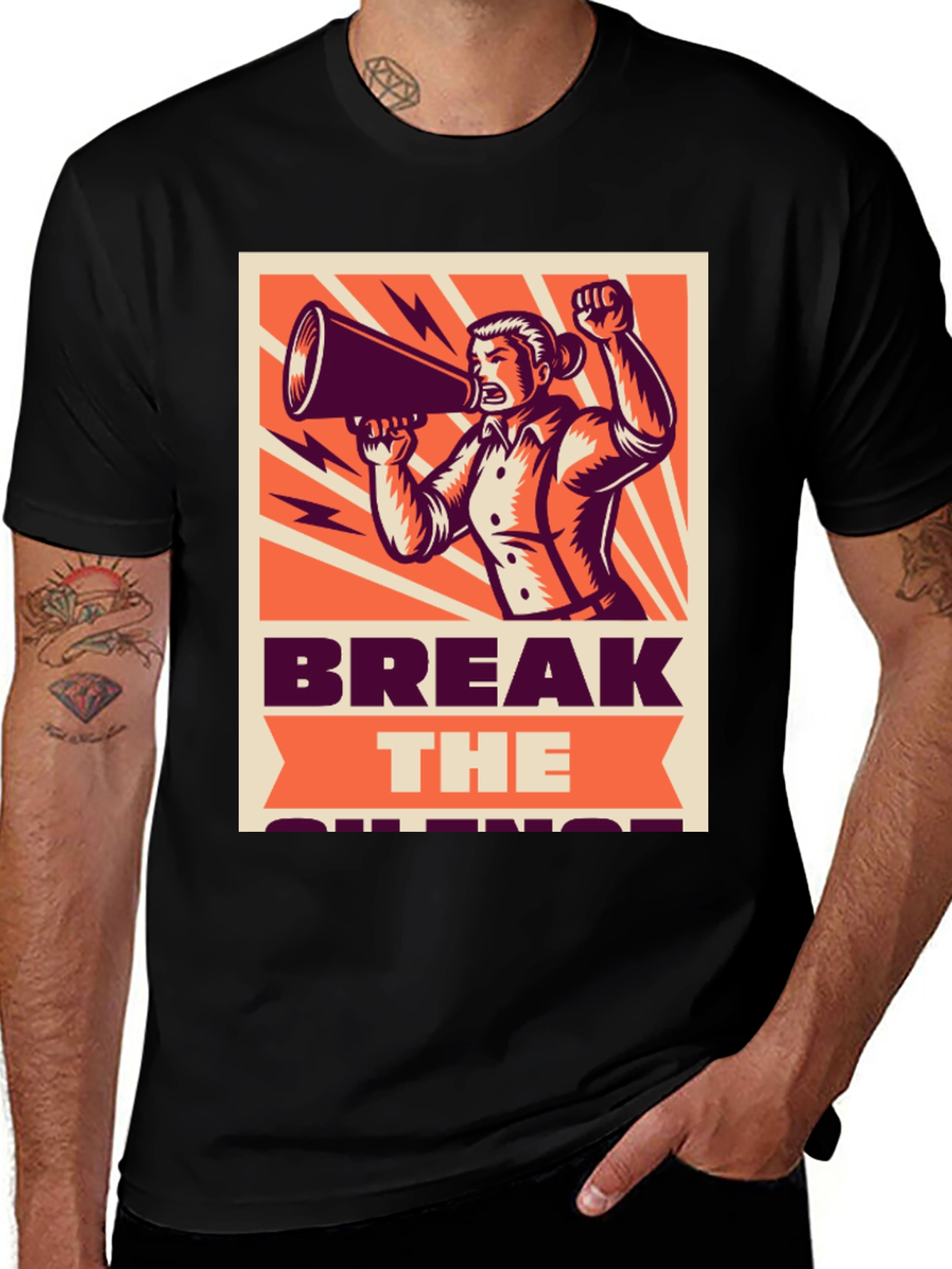 Variant 27 of Break the Silence Graphic Tee - Activist Shirt