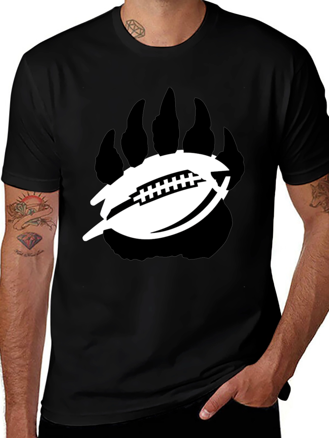 Variant 23 of Football Bear Paw T-Shirt