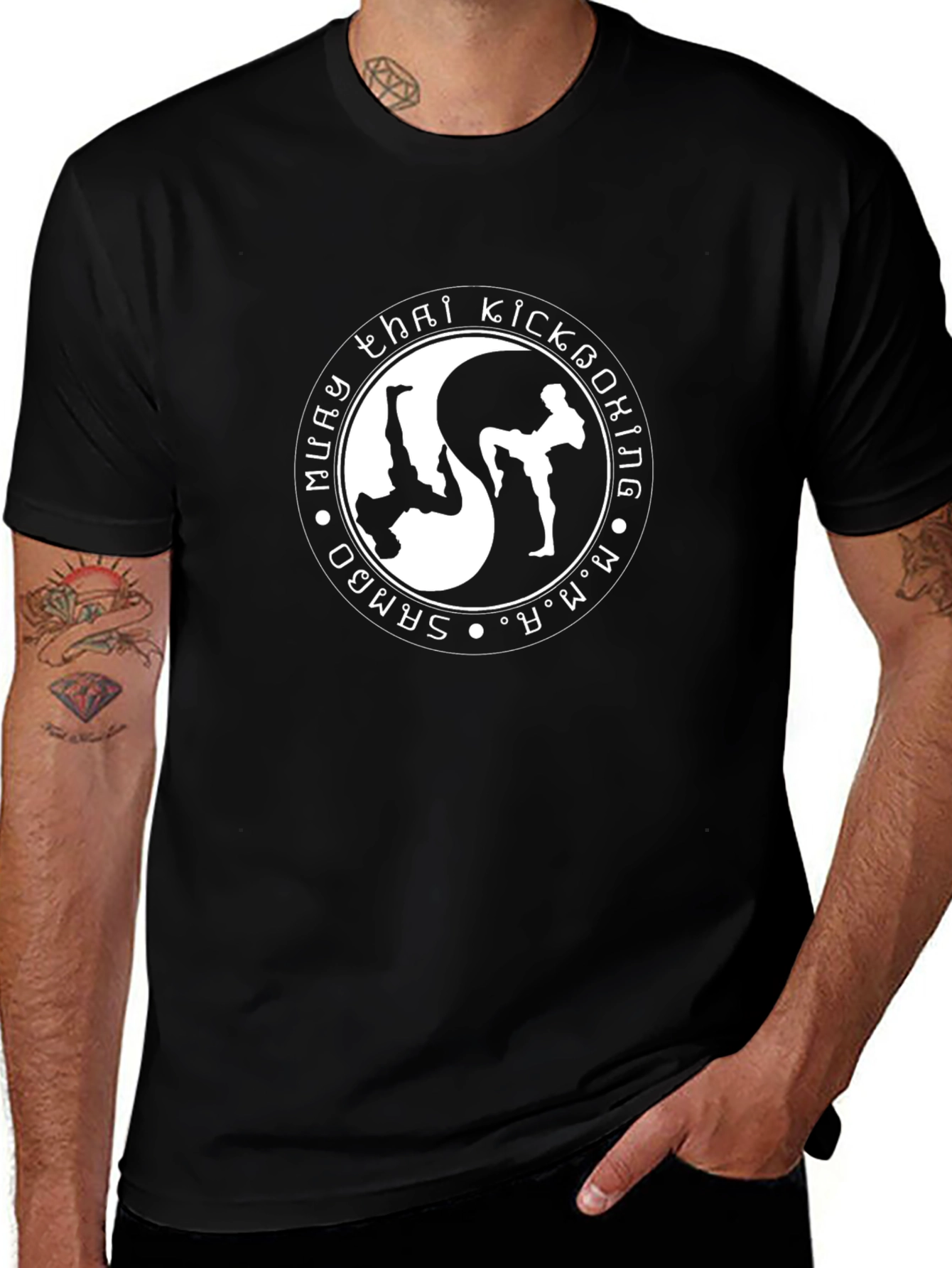 Variant 2 of Martial Arts Yin Yang T-Shirt - Muay Thai Kickboxing Design