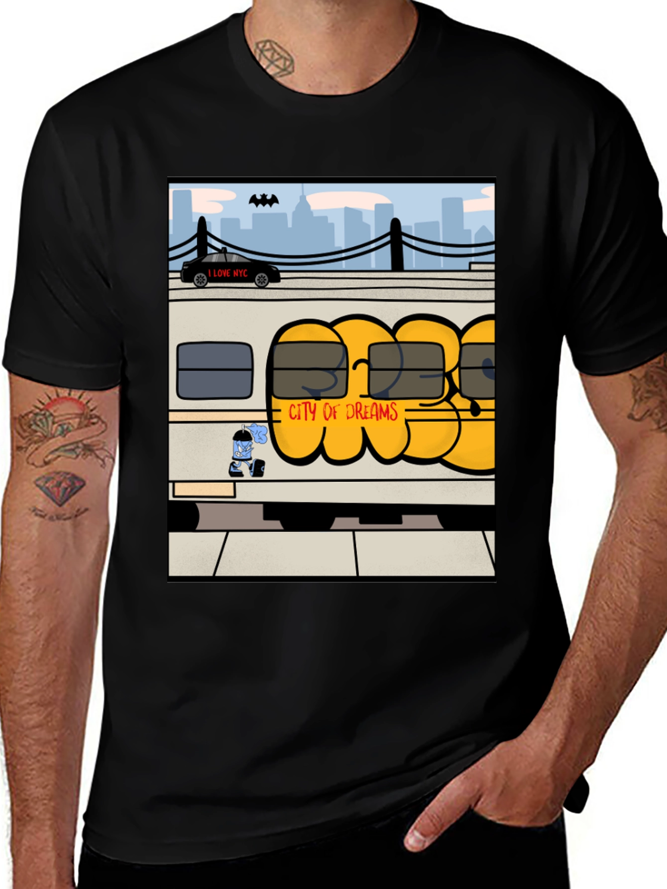 NYC Graffiti Train T-Shirt - City of Dreams
