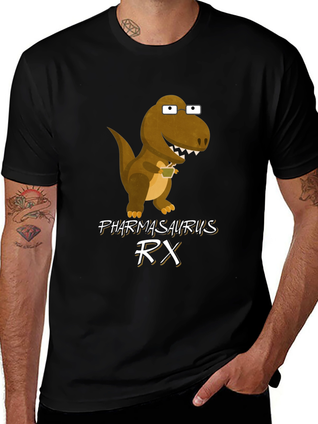 Variant 9 of Pharmasaurus RX T-Shirt - Funny Dinosaur Graphic Tee