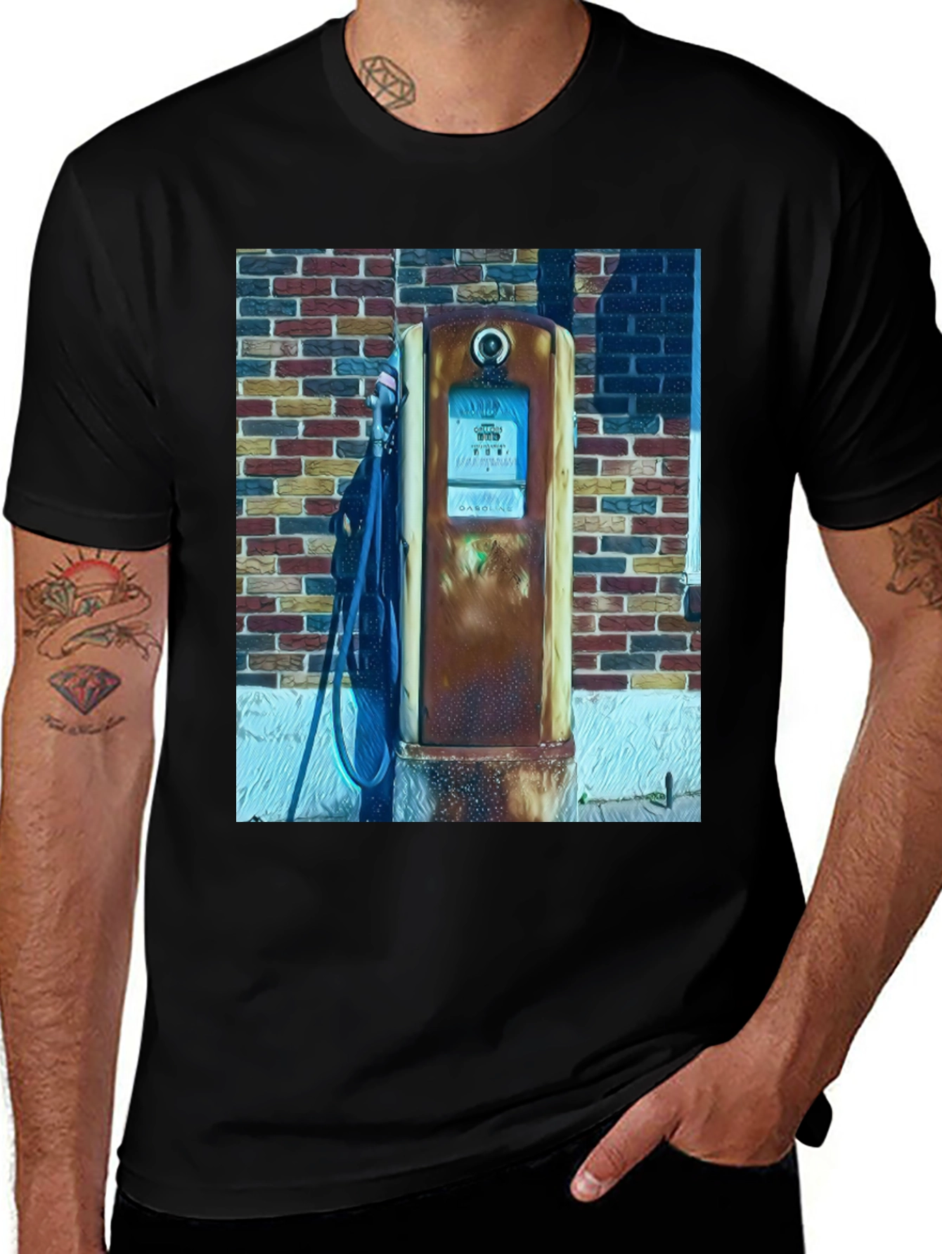 Variant 26 of Vintage Gas Pump Graphic Tee - Classic Americana Style