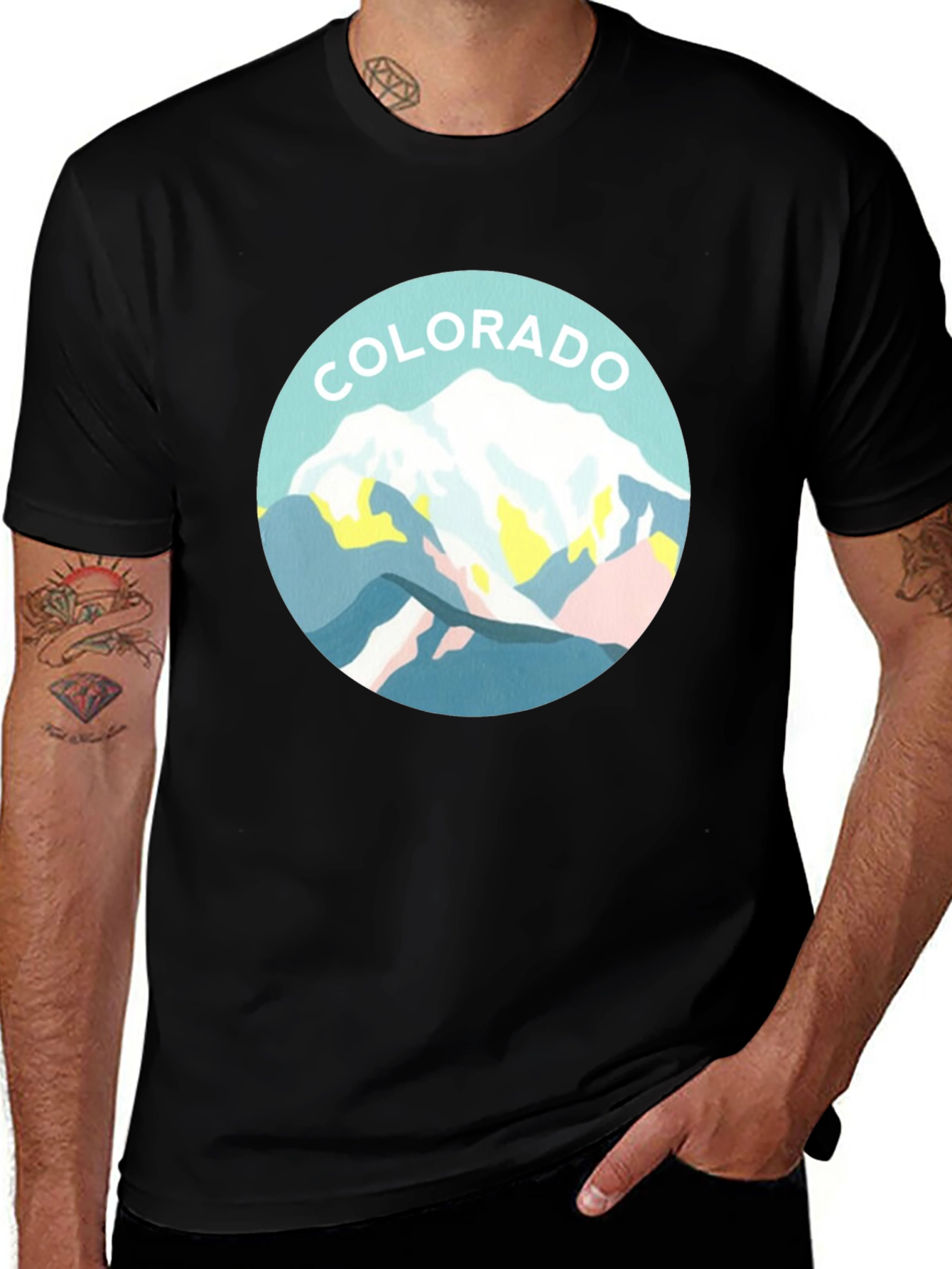 Variant 26 of Colorado Mountain Graphic Tee - Black
